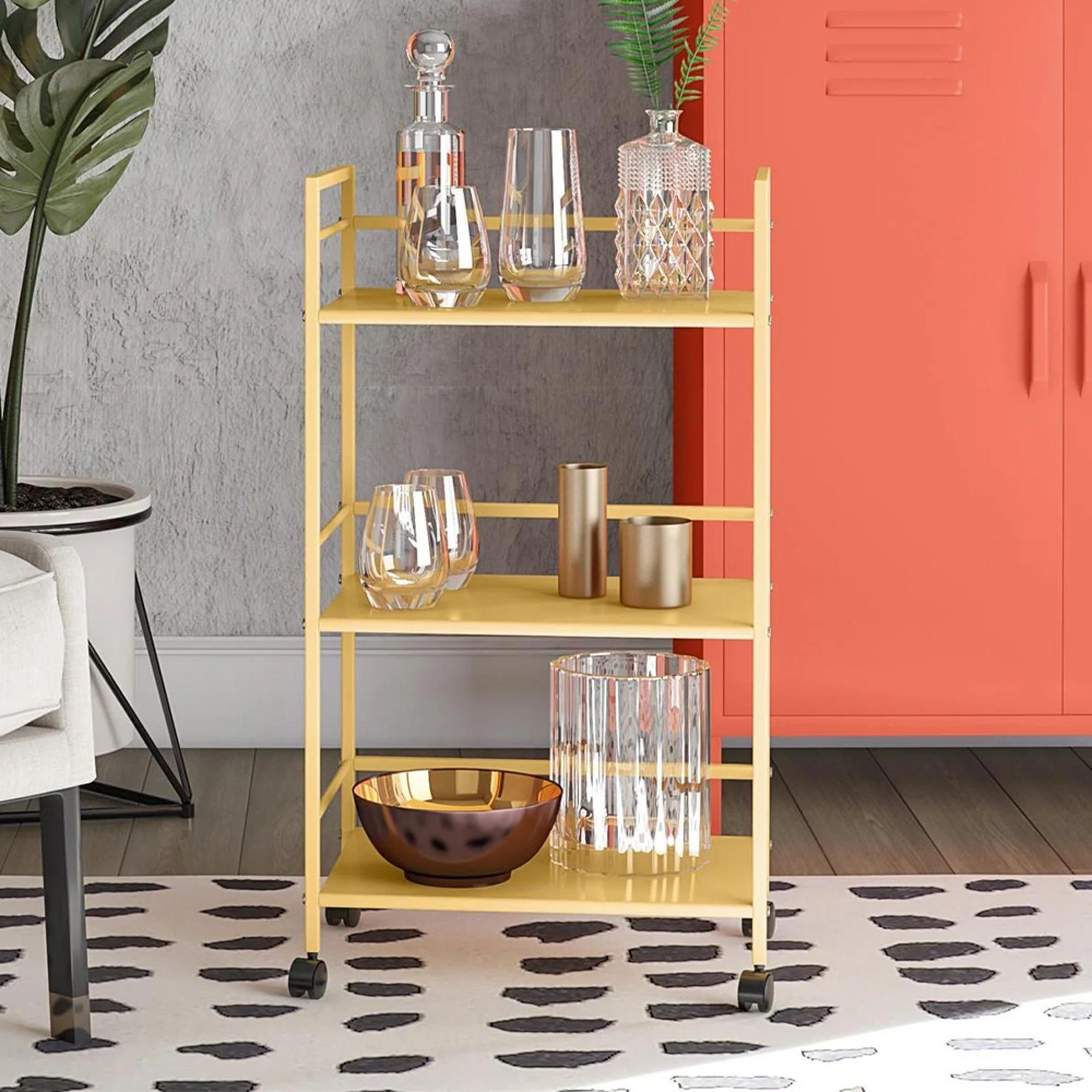 Novogratz Cache Rolling Cart - Yellow - 7741814COMNUK