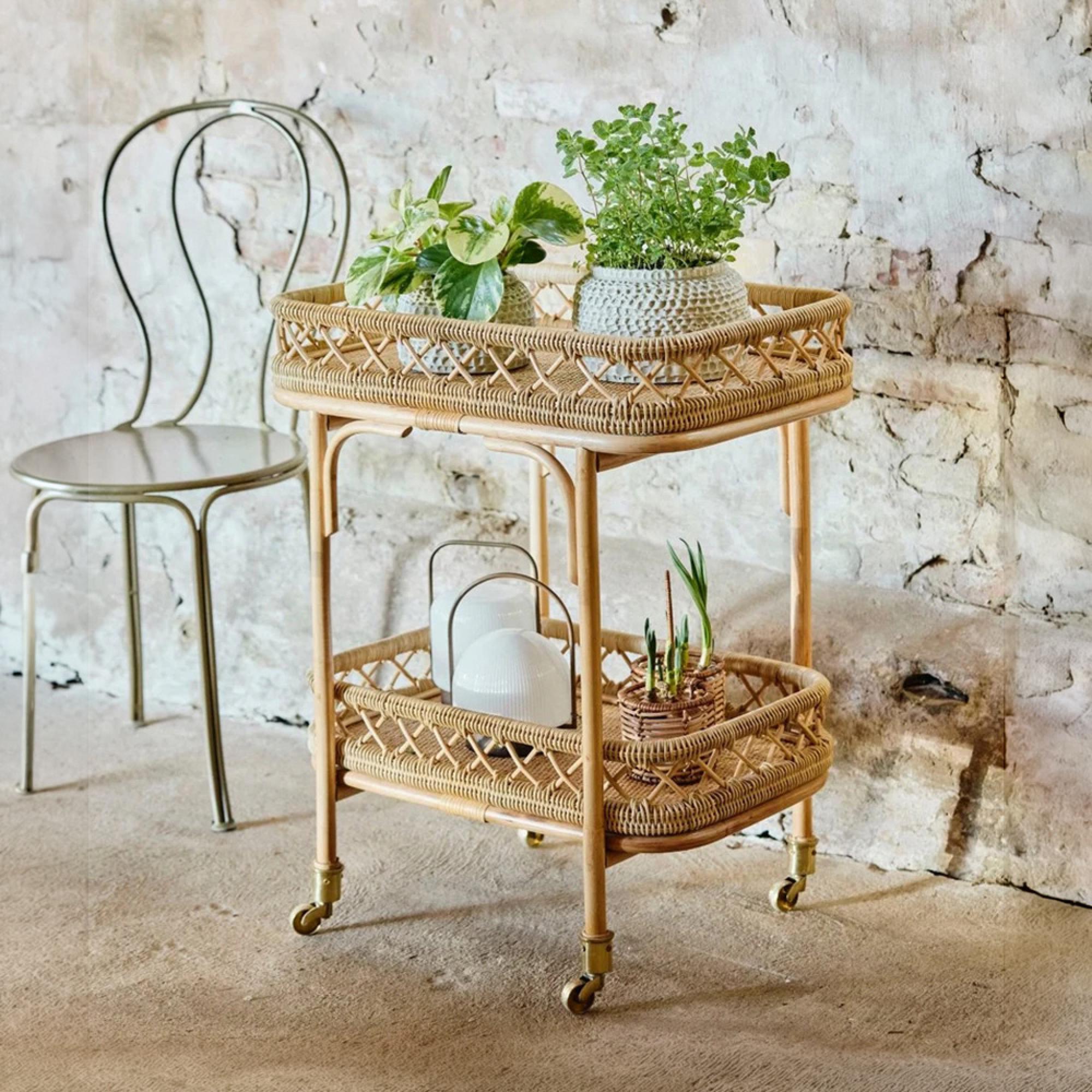 Liri Trolley - Natural - Rattan