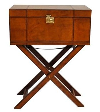 Mysore Bar - with Stand - Lift Top Lid - Handcrafted - Cognac