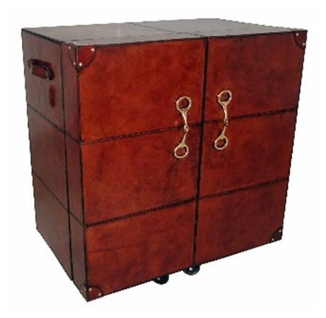 Mysore Bar Cabinet - Leather - Handcrafted - Cognac
