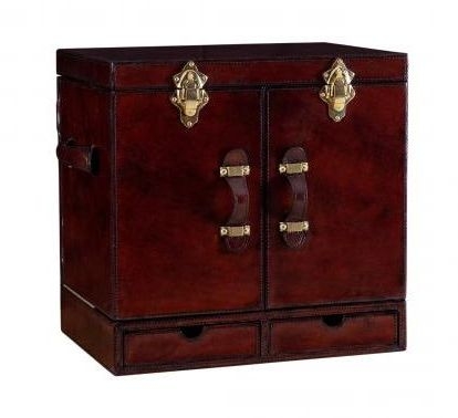 Mysore Bar Cabinet - Mini - Leather - Handcrafted - Cognac