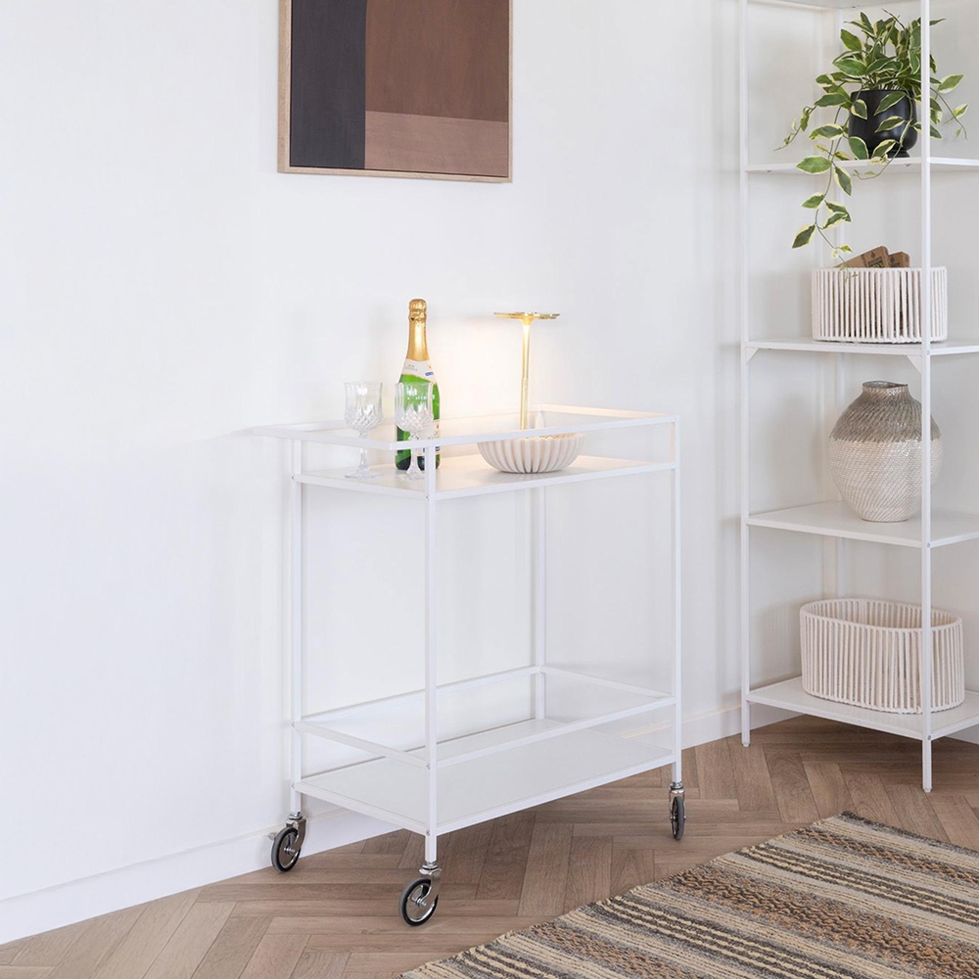 Vita Bar Trolley - White Melamine