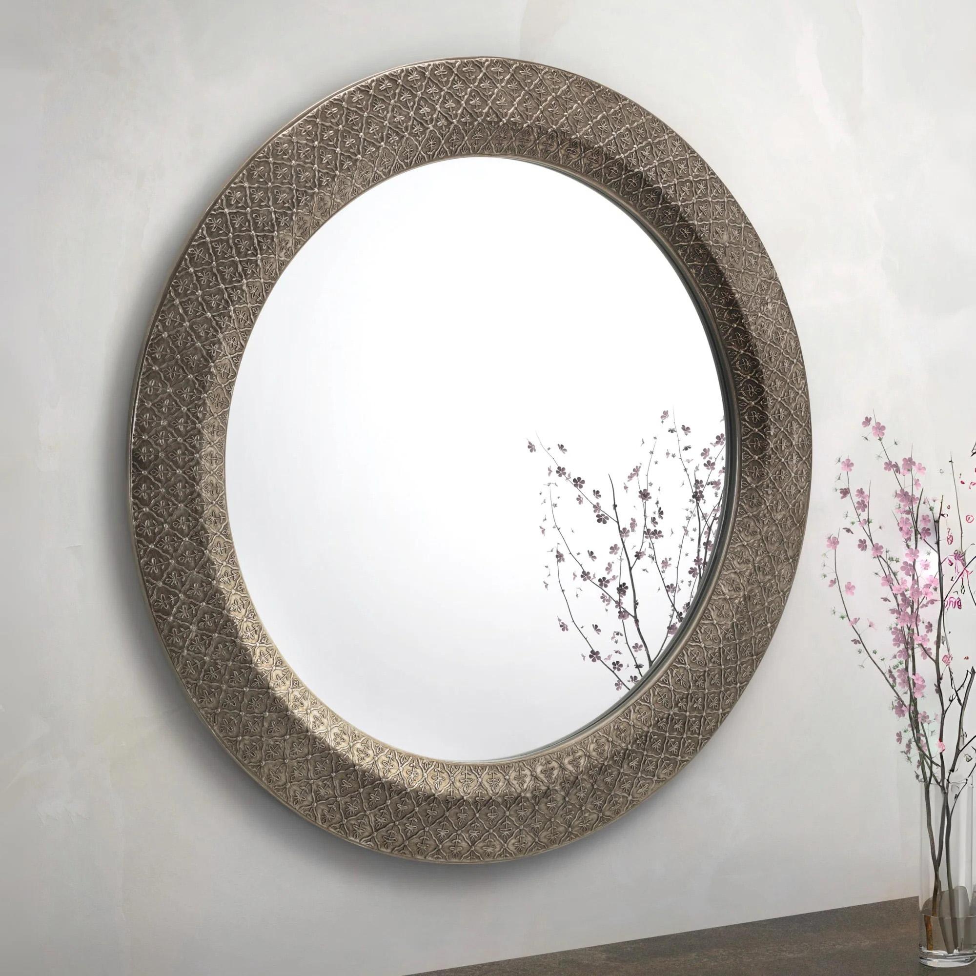 Cadence Wall Mirror - Round - Pewter