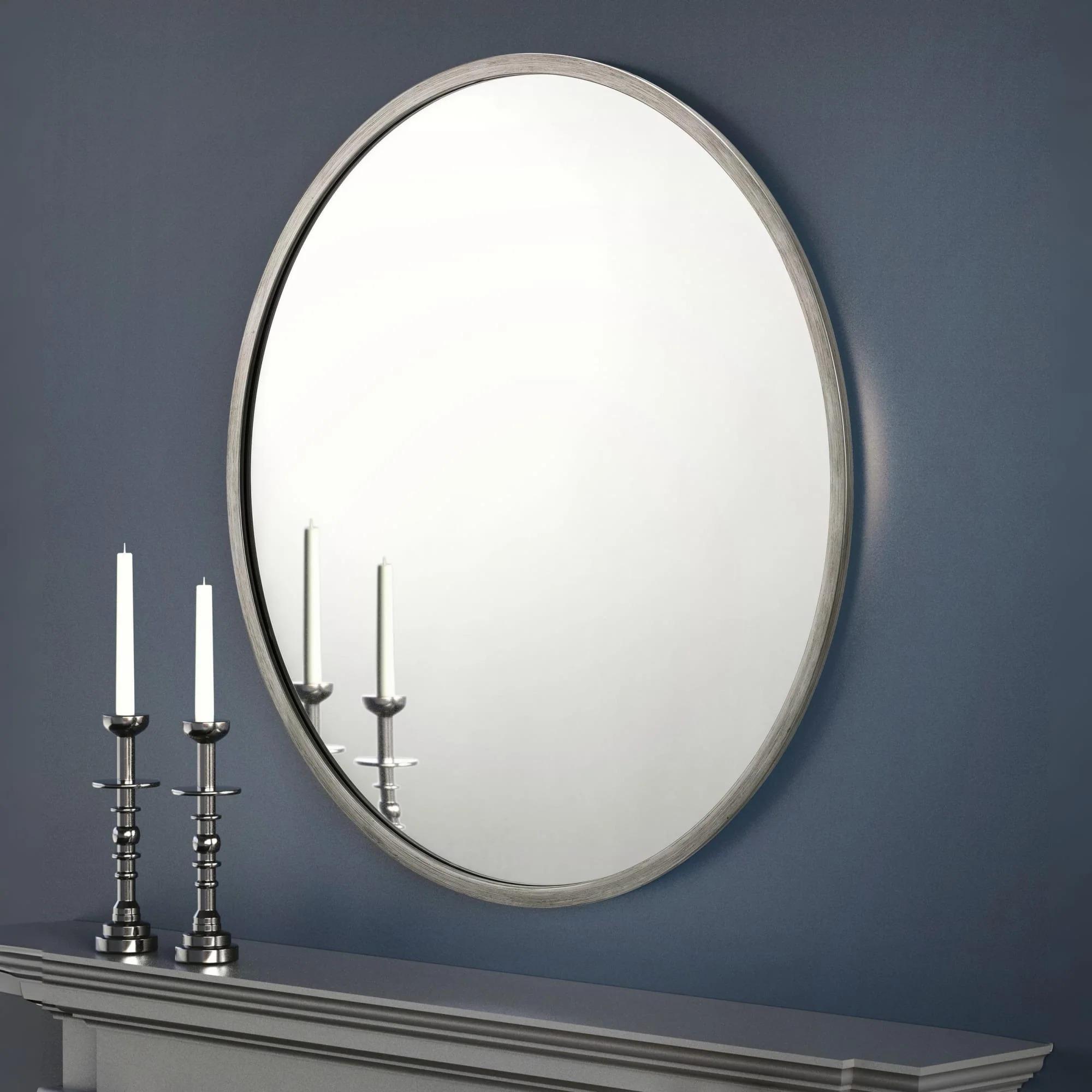 Octave Wall Mirror - Round - Pewter