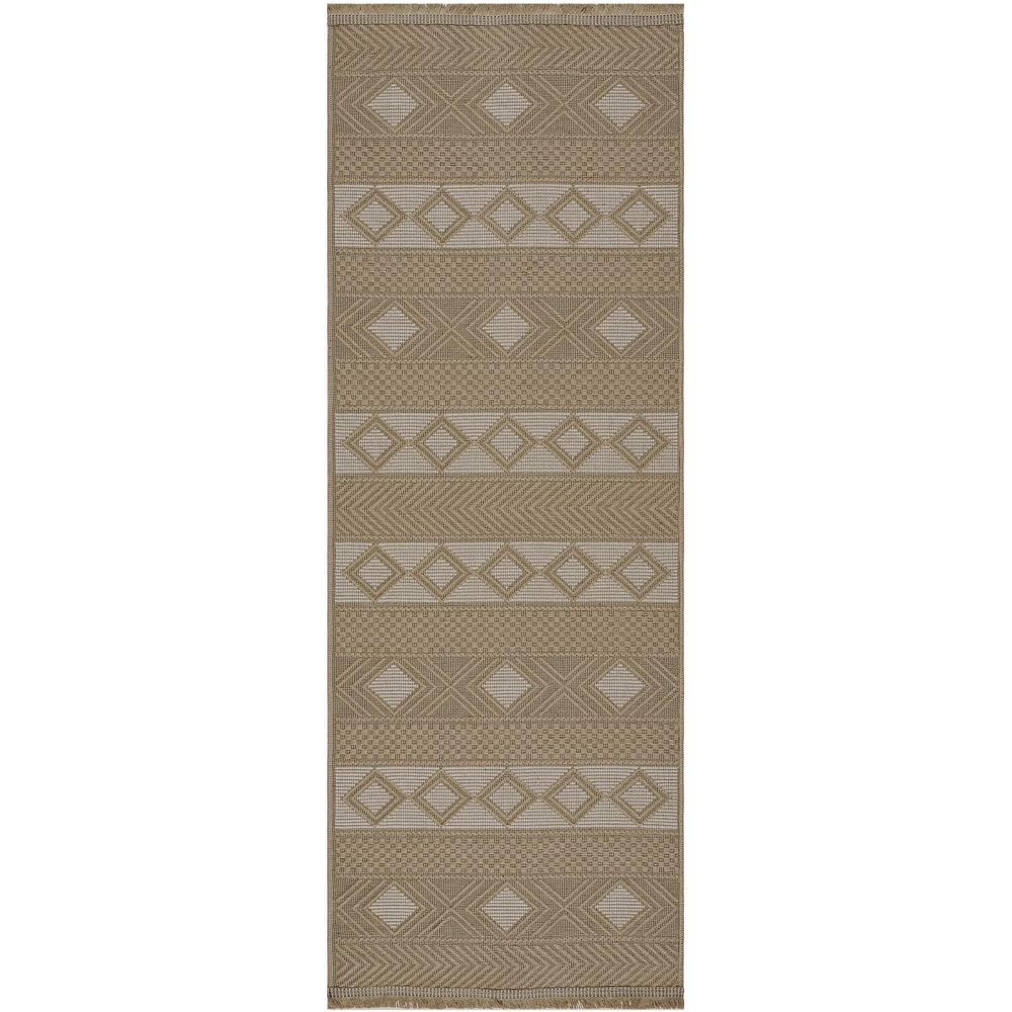 Mystery Runner - Machine Washable Boho Jute - MYS2302 - Tan - 79cm x 220cm