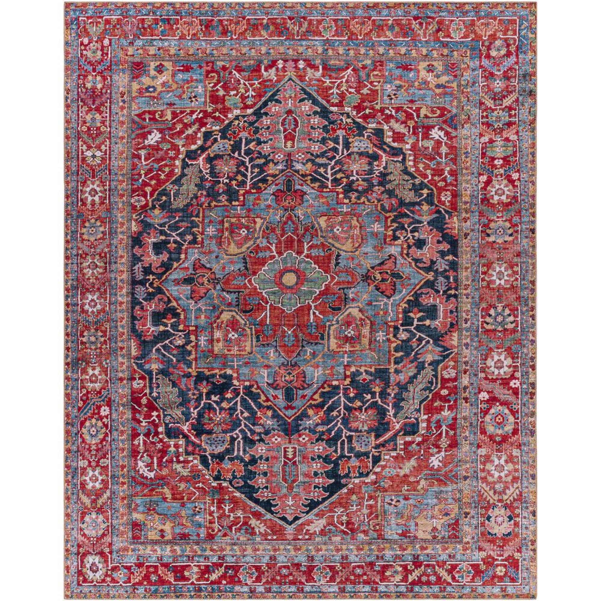 Iris Rug - Vintage Oriental Boho - IRS2316 - Bright Red - Sizes Available