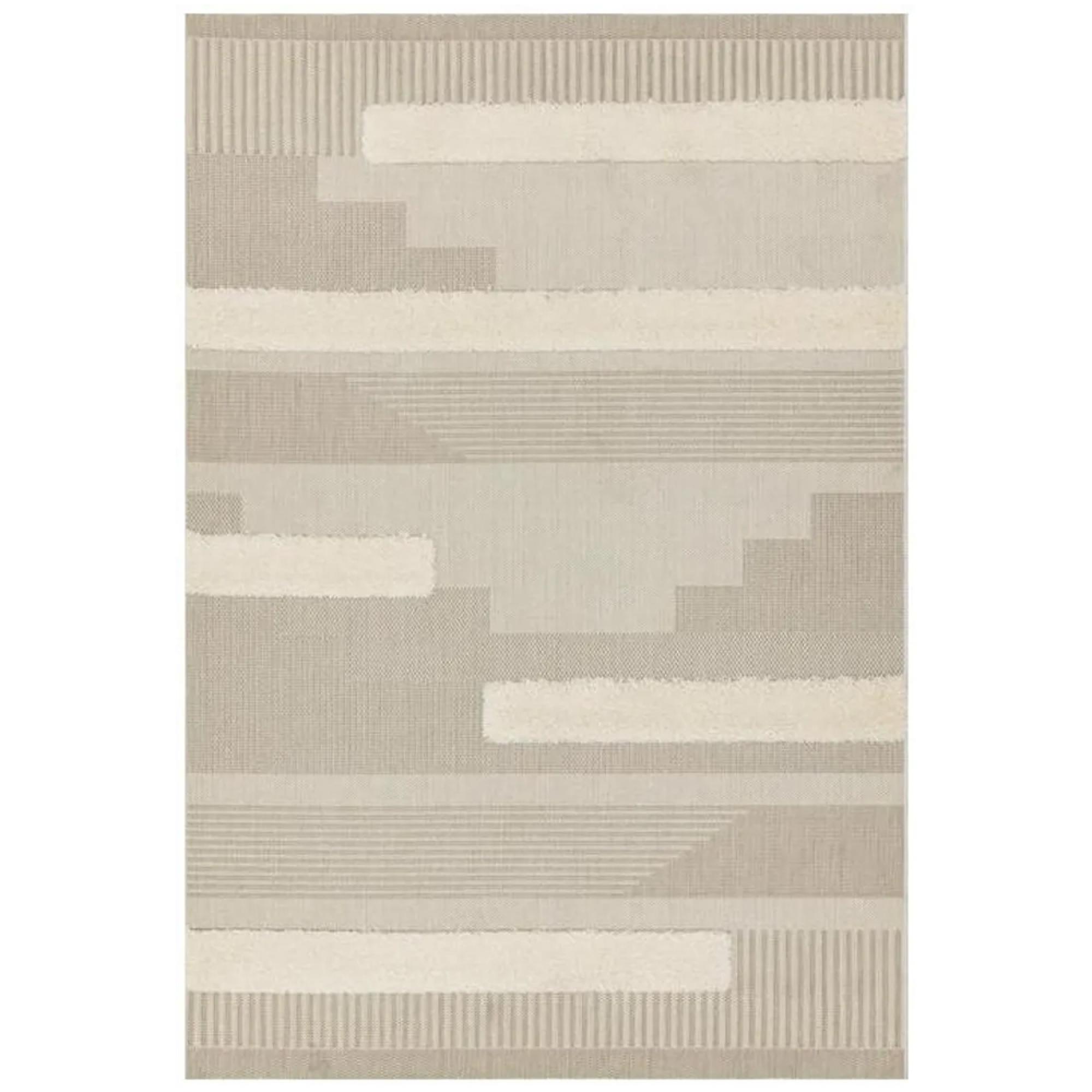 Clearance - Easy Monty Rug - 80cm x 150cm - Geometric - MN06 - Natural and Cream - FSS16539