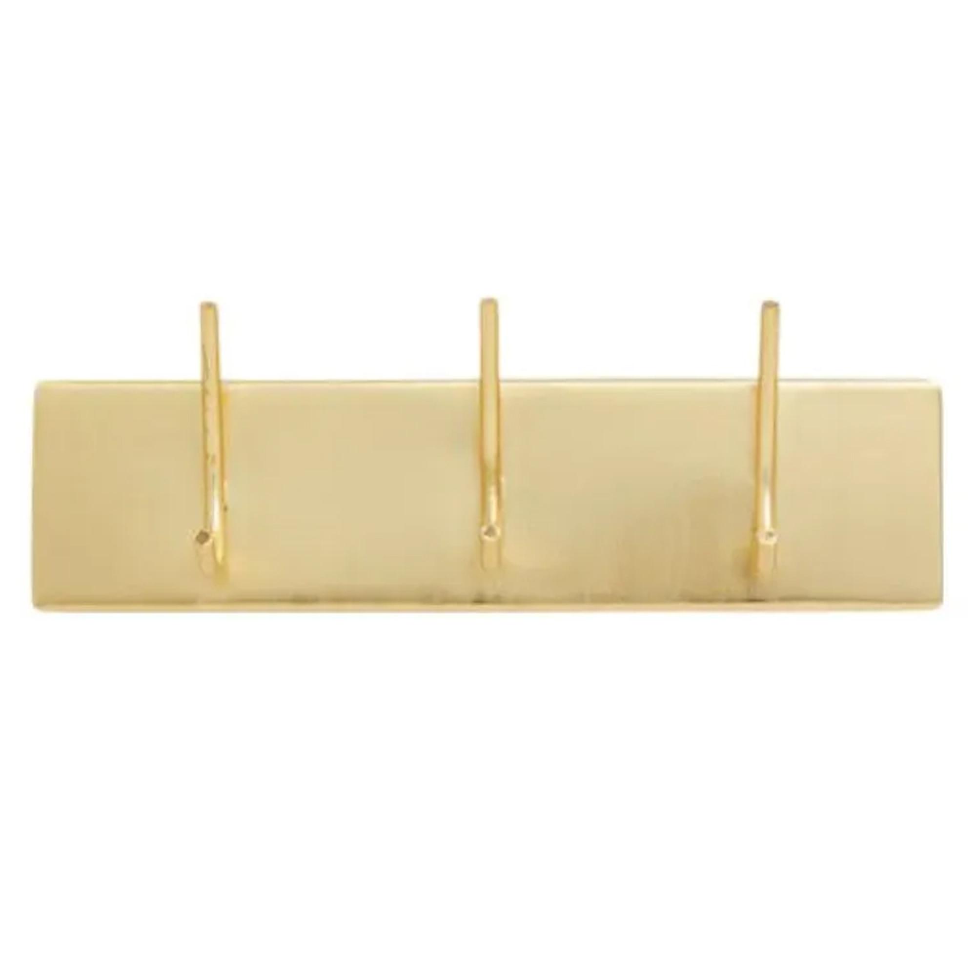 Clearance - Haaoy Coat Rack - 3 Hooks - Golden Metal - FSS15552