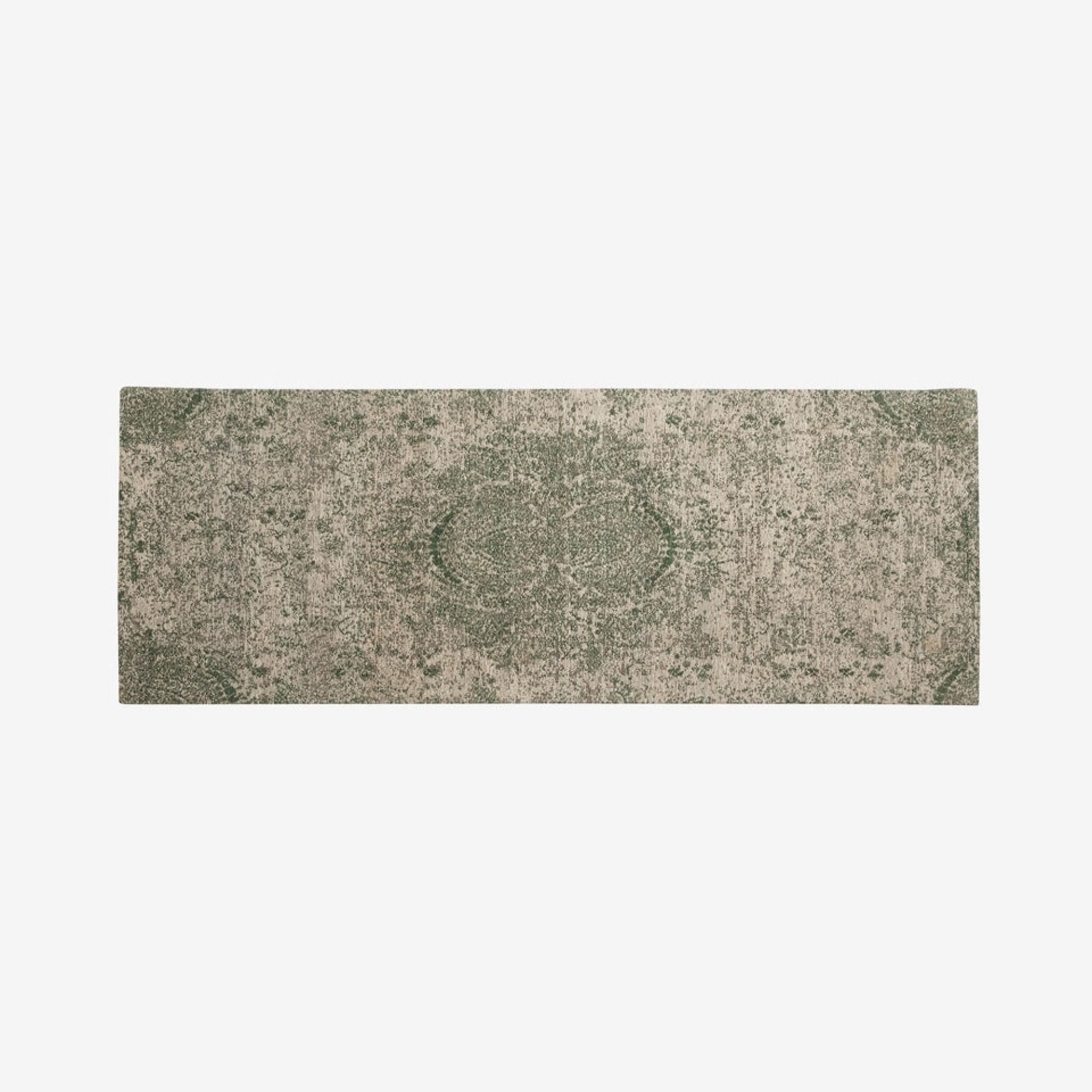 Aria Jacquard Woven Rug - Green - 200cm x 75cm