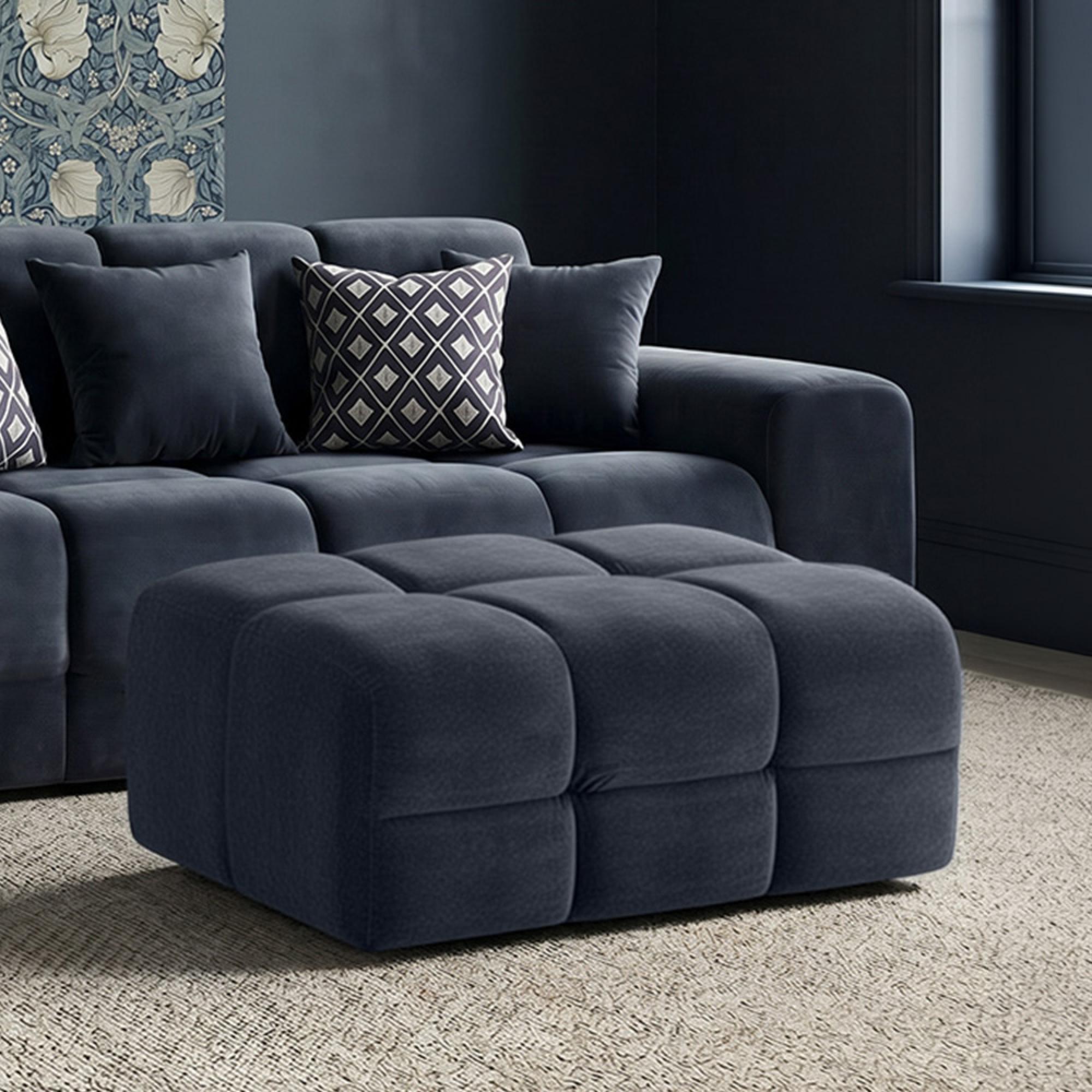 Jacob Footstool - Black Fabric