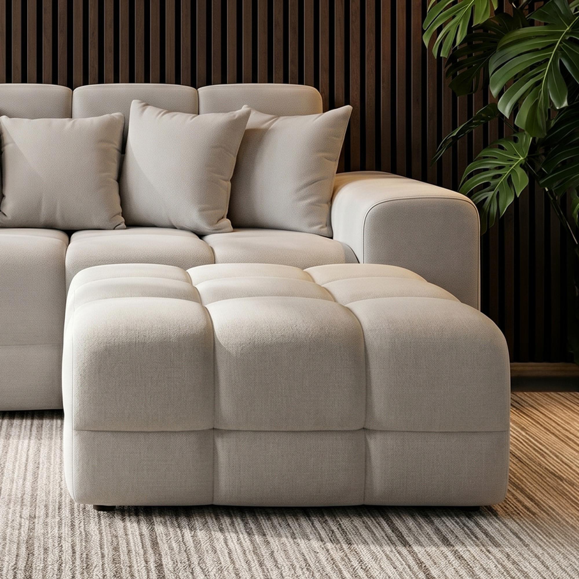 Jacob Footstool - Natural Fabric