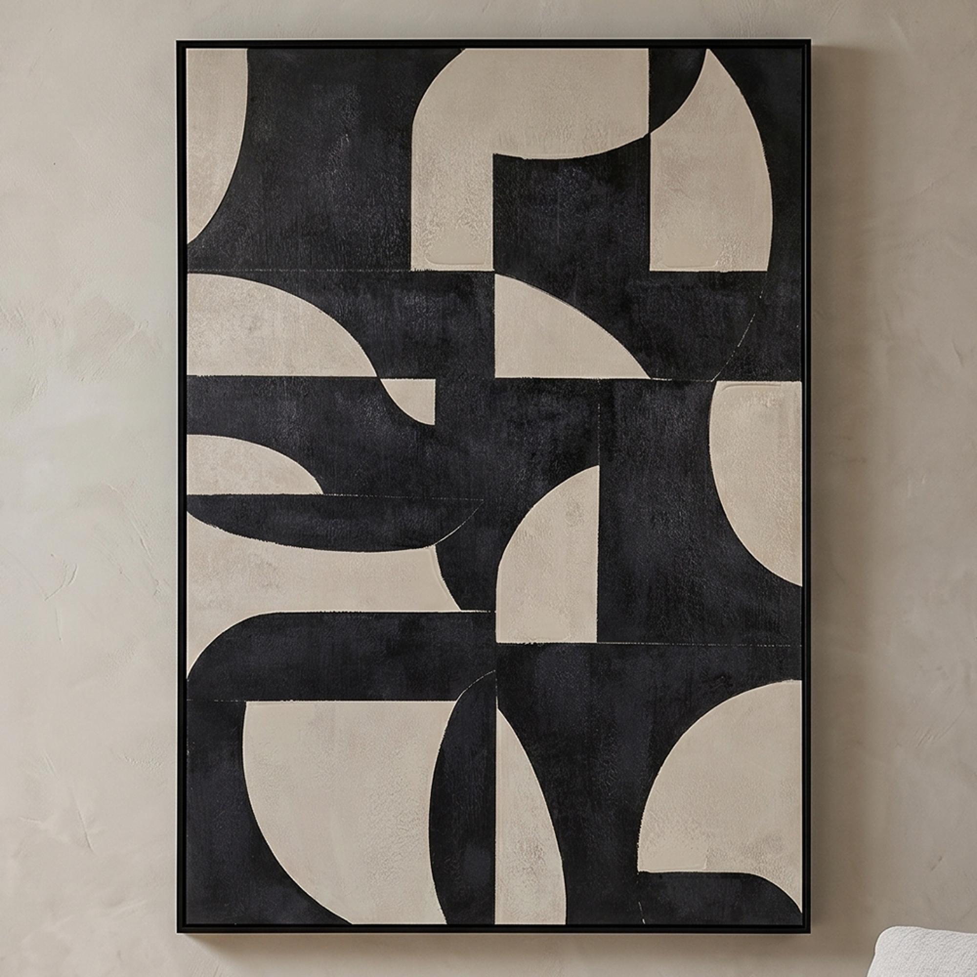 Splendor Wall Art - Beige and Black