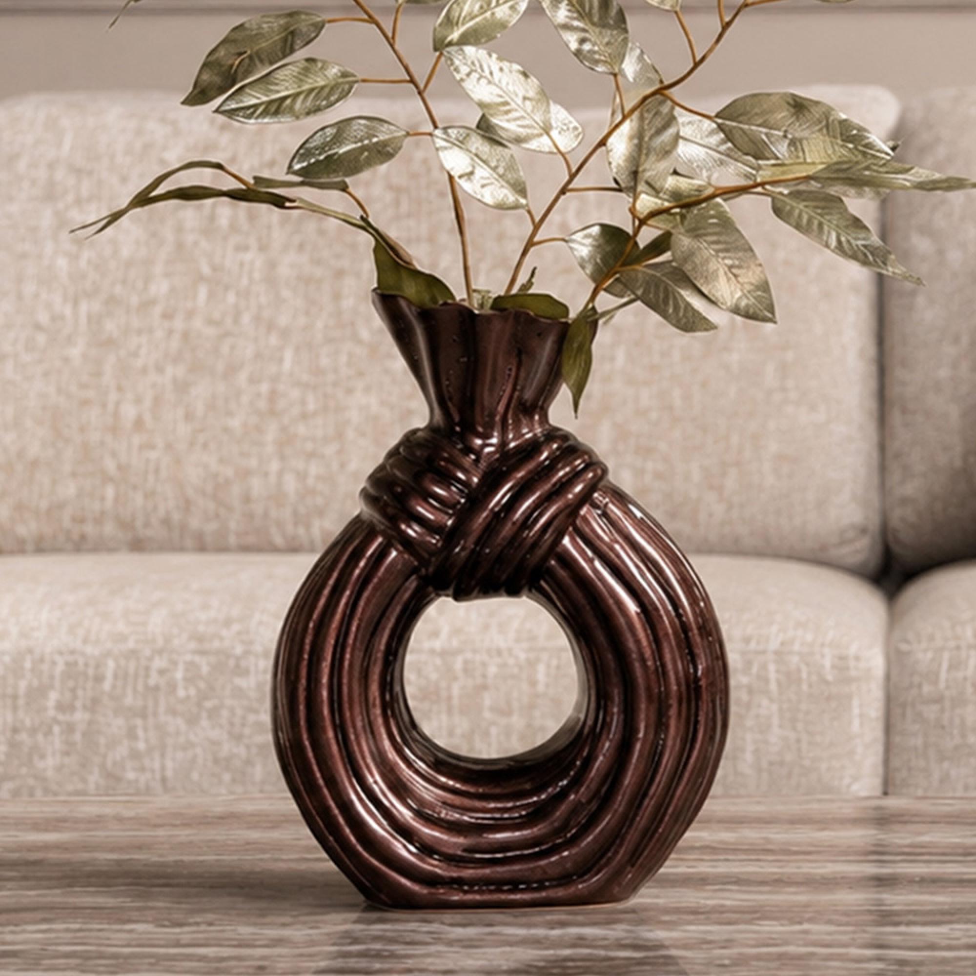 Suen Vase - Dark Brown - Aluminium