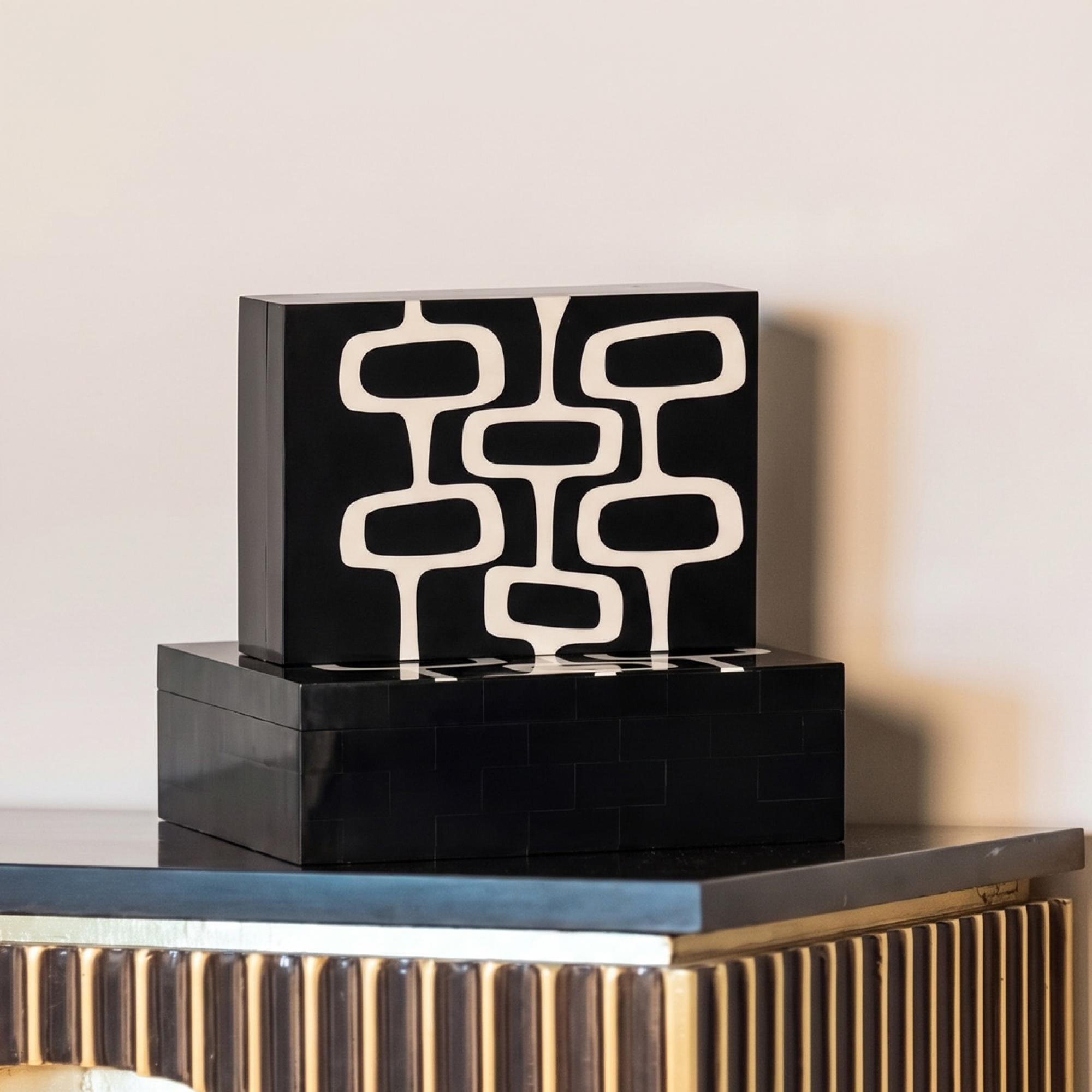 Lux Jewellery Storage Box - Set of 2 - Black and White - Ployresin