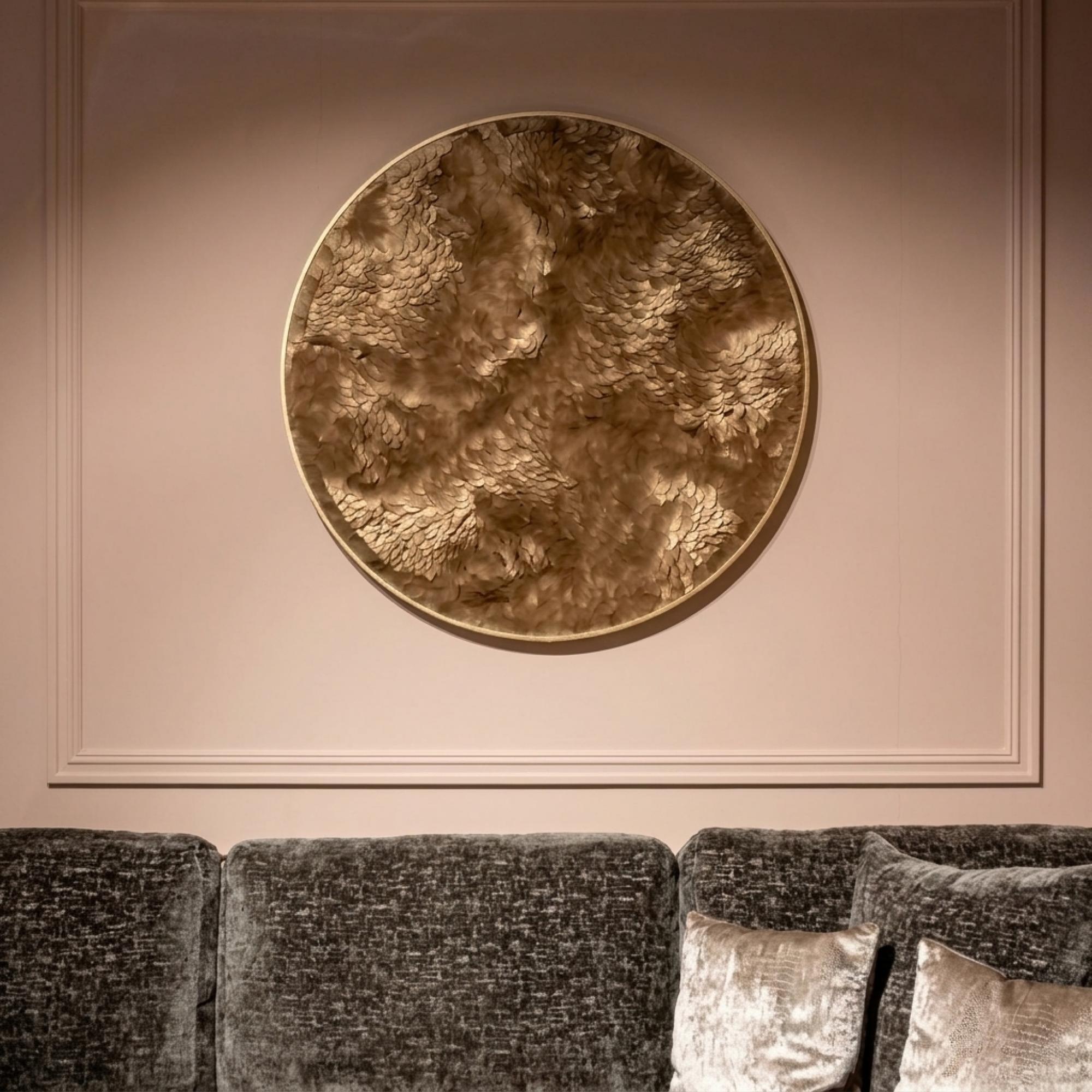 Bloom Gold Round Wall Art 