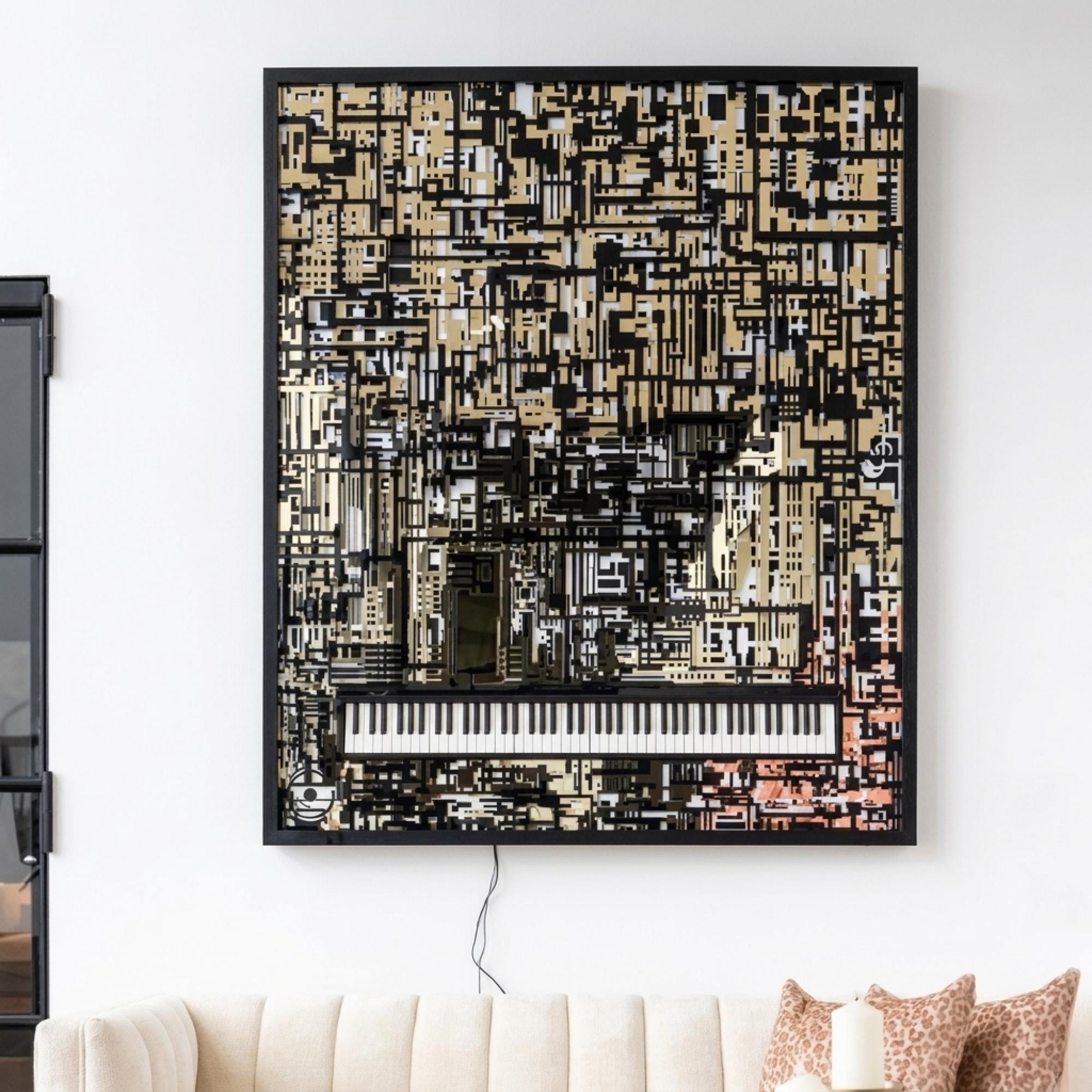 Wibi Black and Gold Piano Wall Art