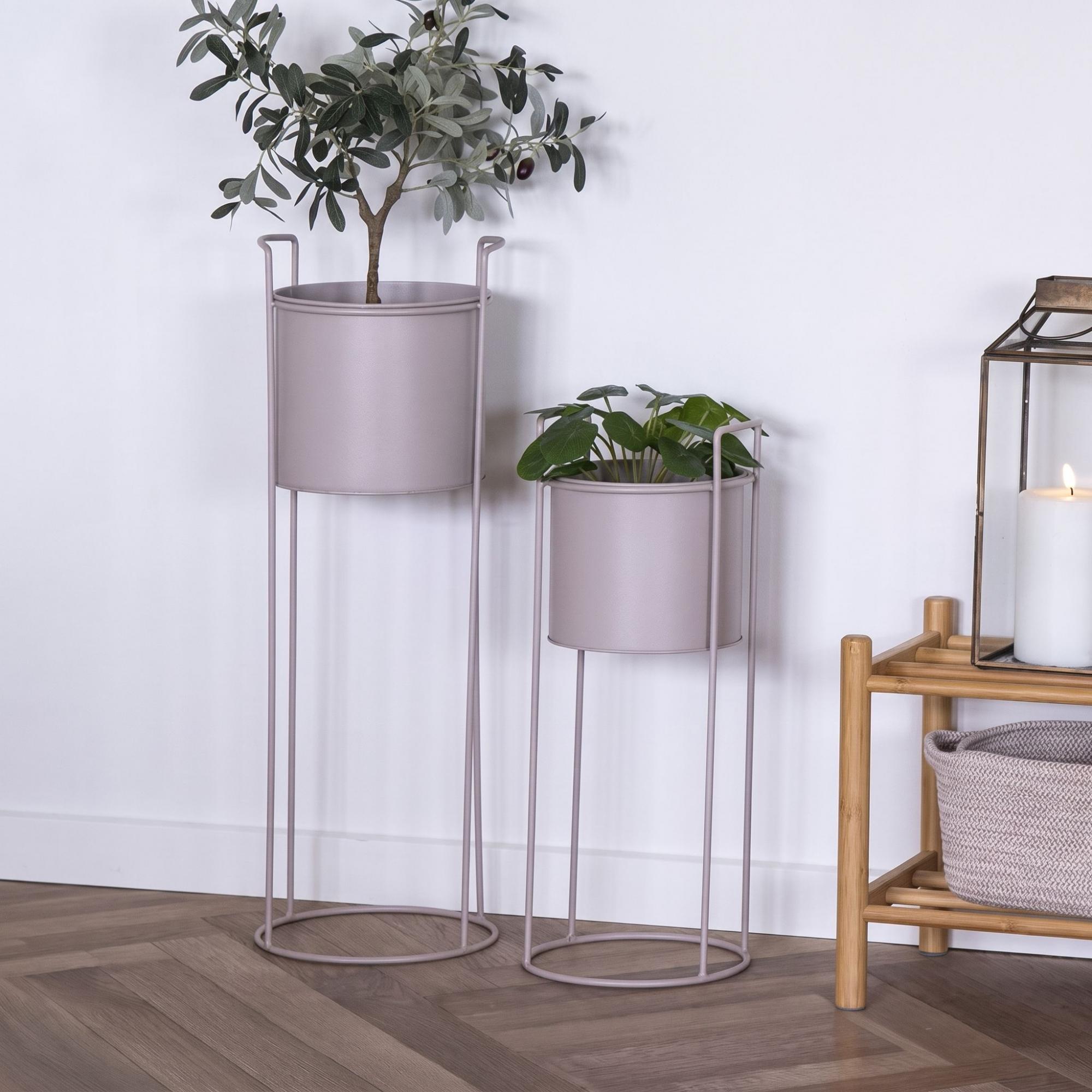 Rabo Flower Pot - Set of 2 - Sand Metal