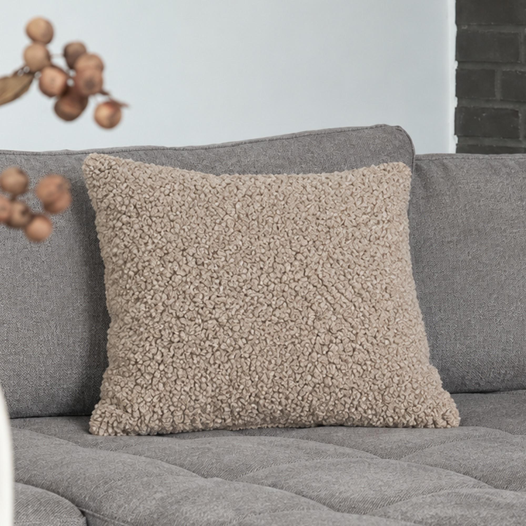 Tavira Cushion - Boucle Fabric - Brown