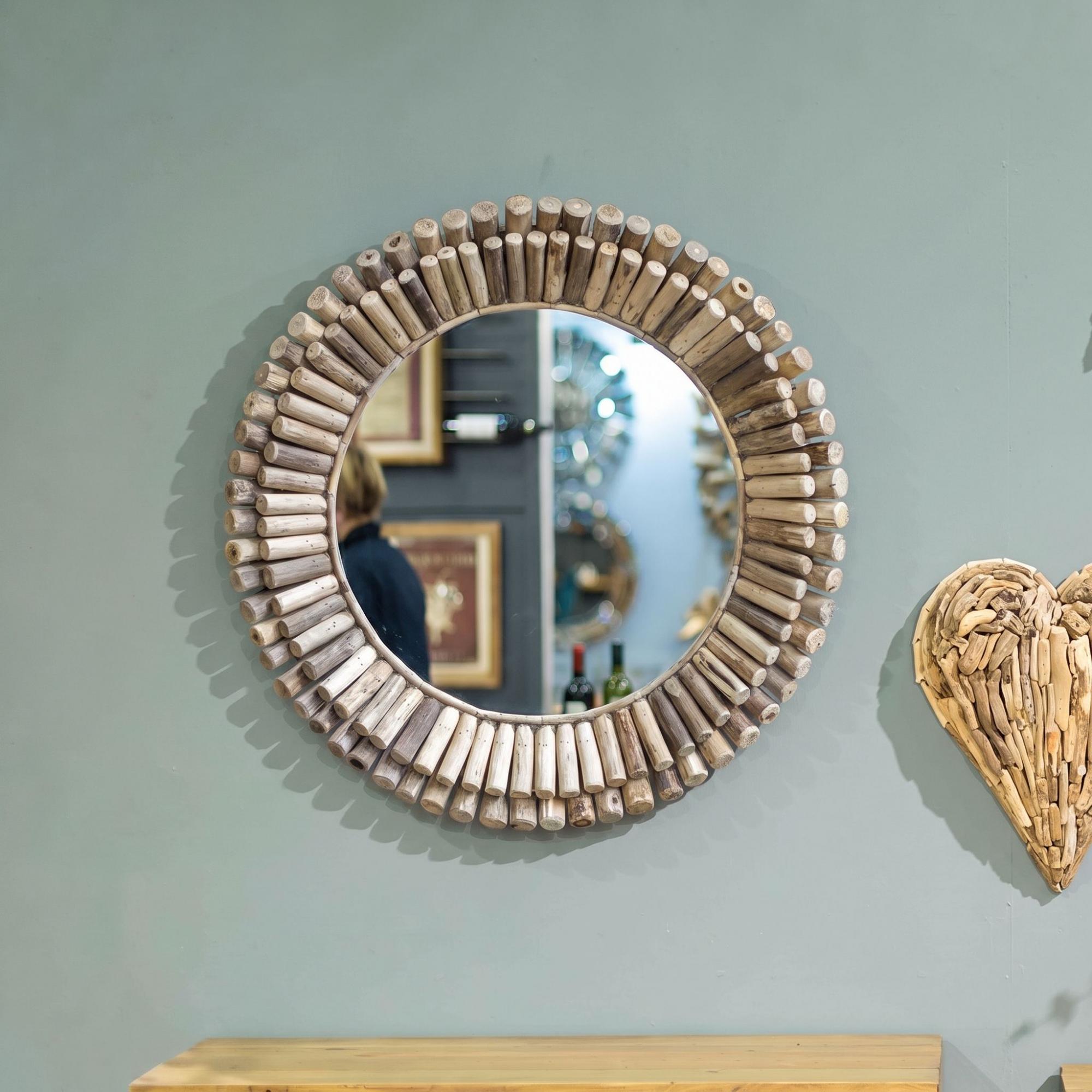 Driftwood Wall Mirror - Bamboo - Round