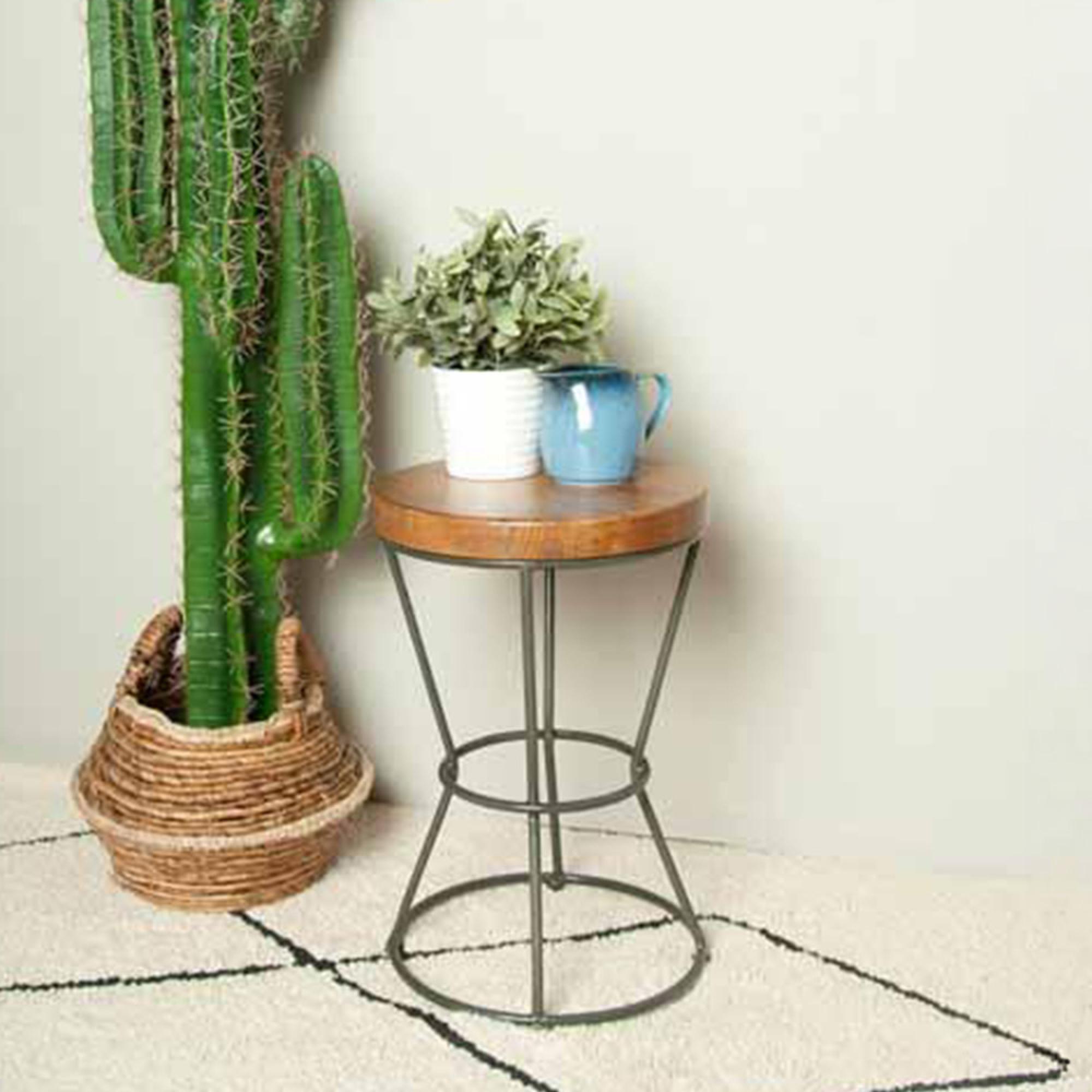 Evansville Mango Wood Stool - Round