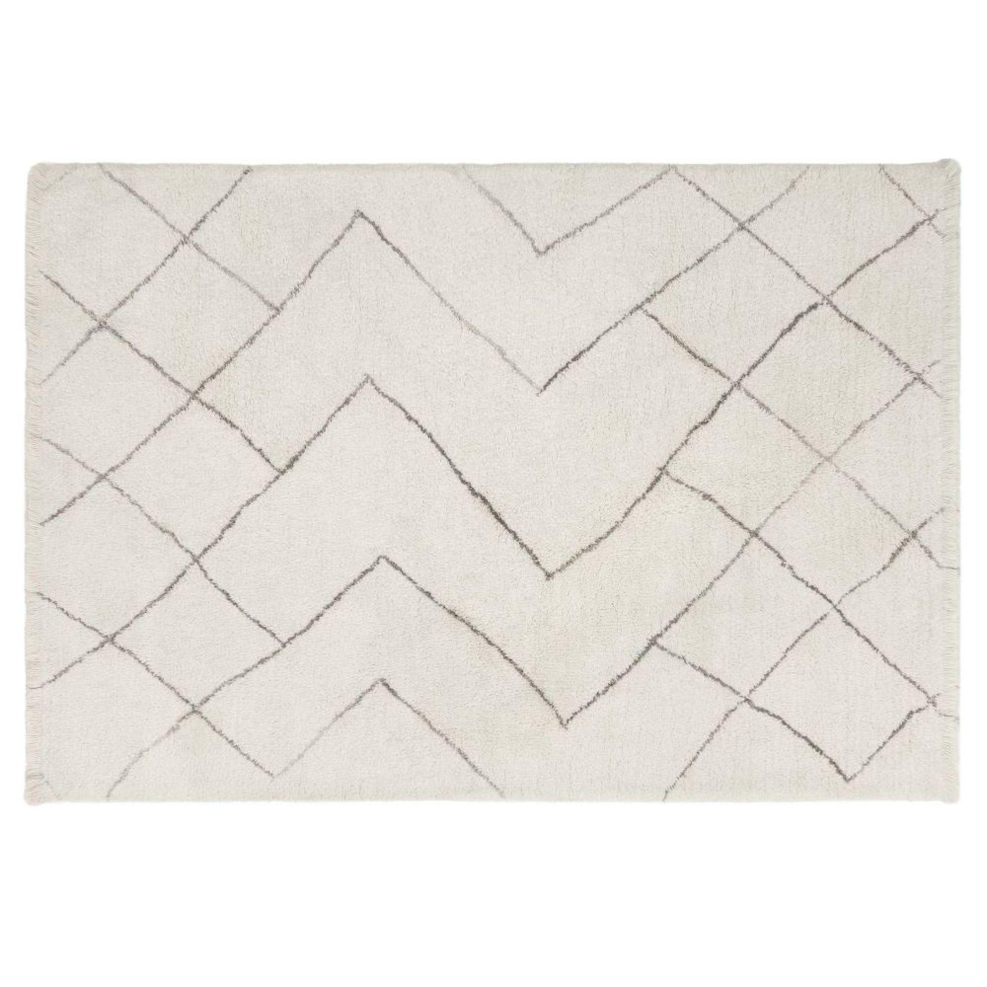 Azera Berber Rhombus Cream White Rug - Sizes Available