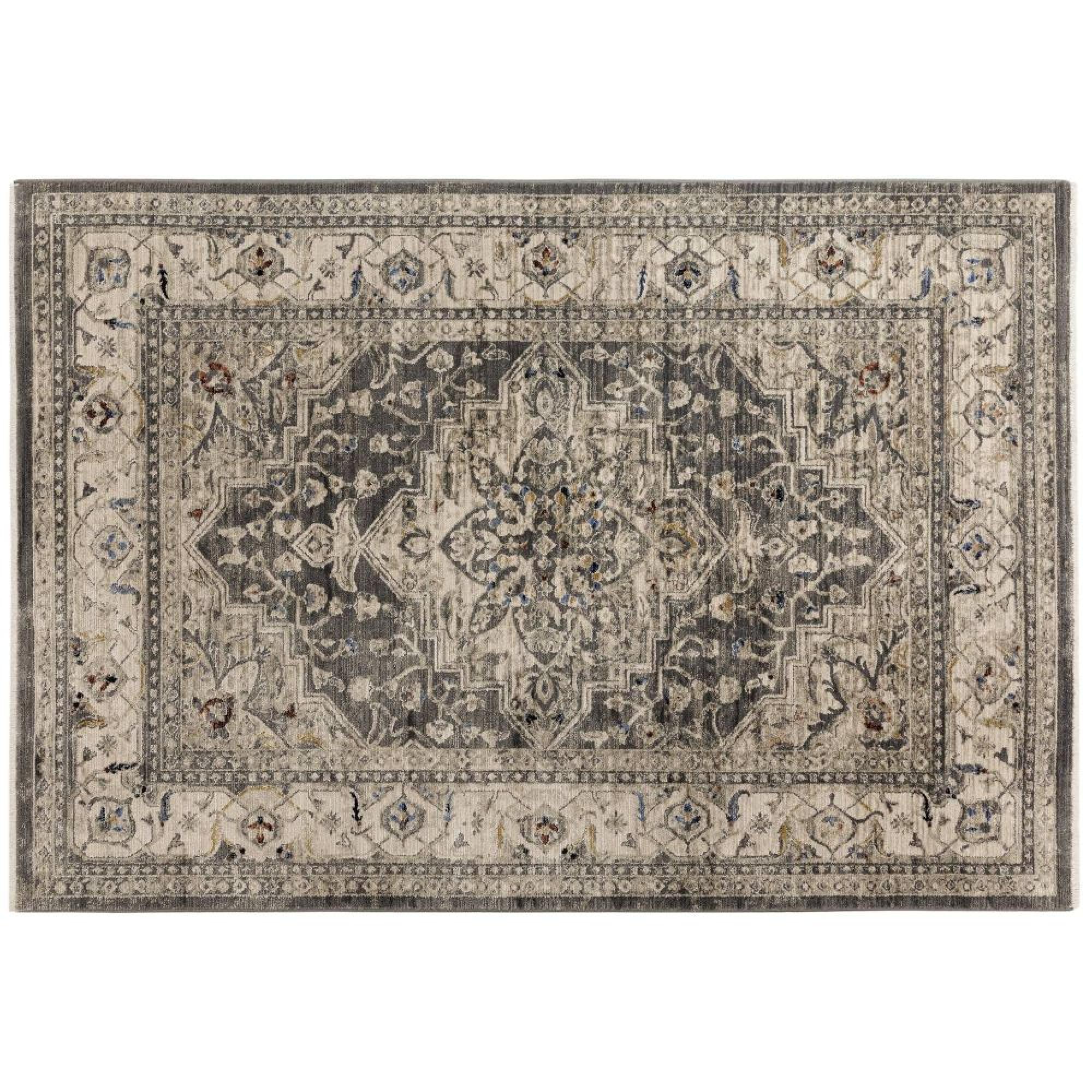 Sovereign Grey Silver Medallion Rug - Sizes Available
