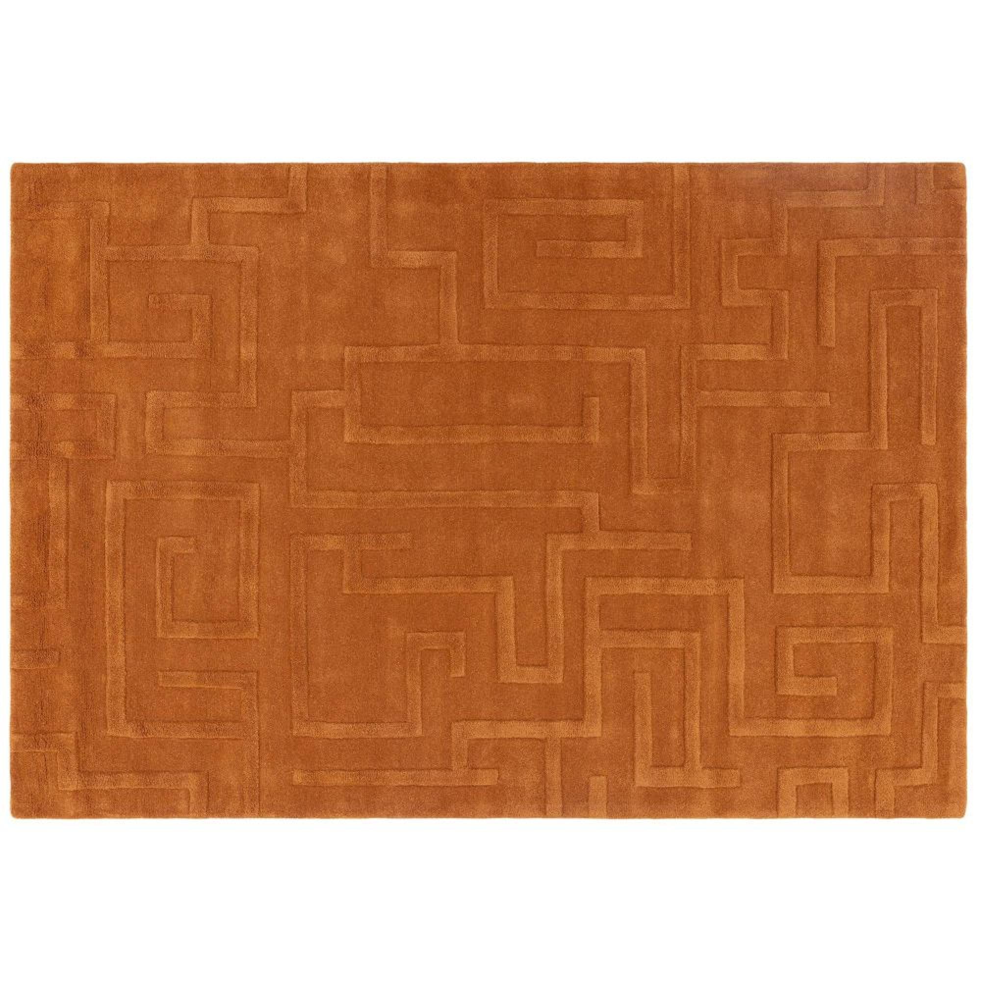 Maze Rust Orange Rug - Sizes Available
