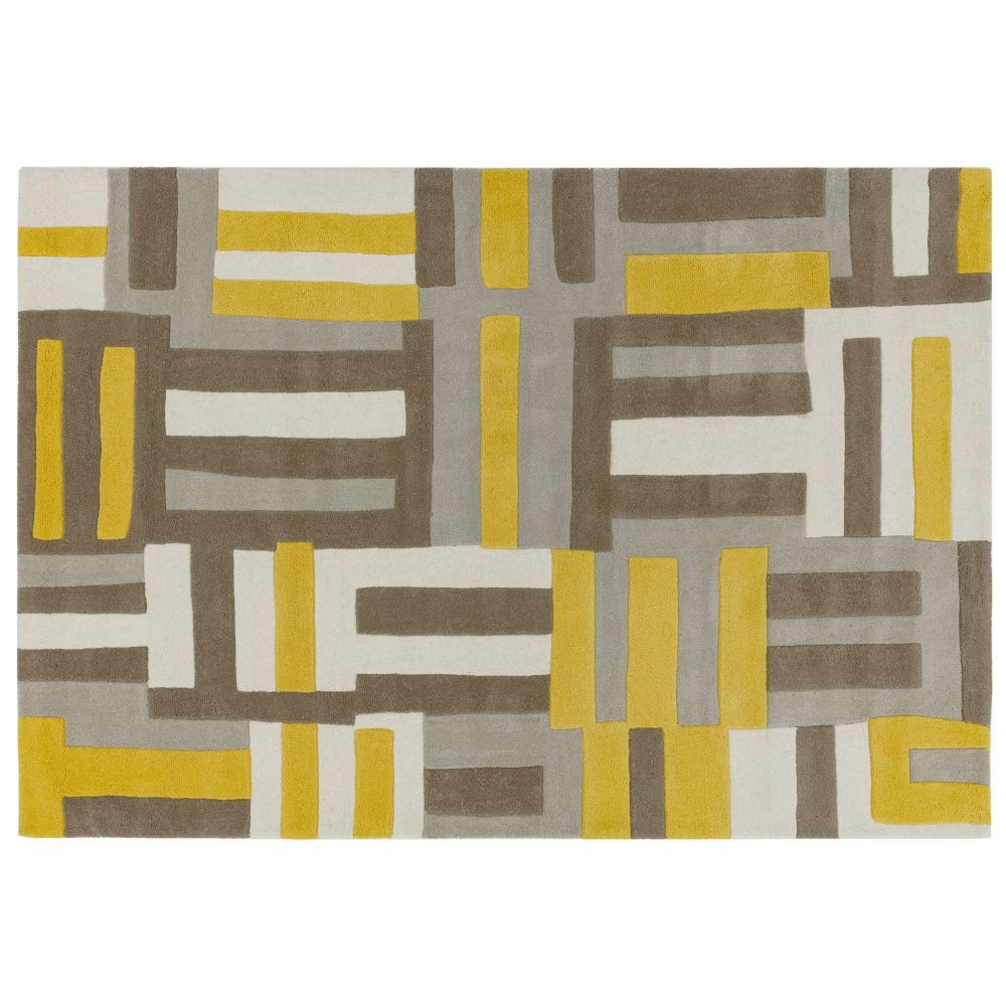 Matrix Code Yellow Hand Tufted Wool MAX17 Rug - 160cm x 230cm