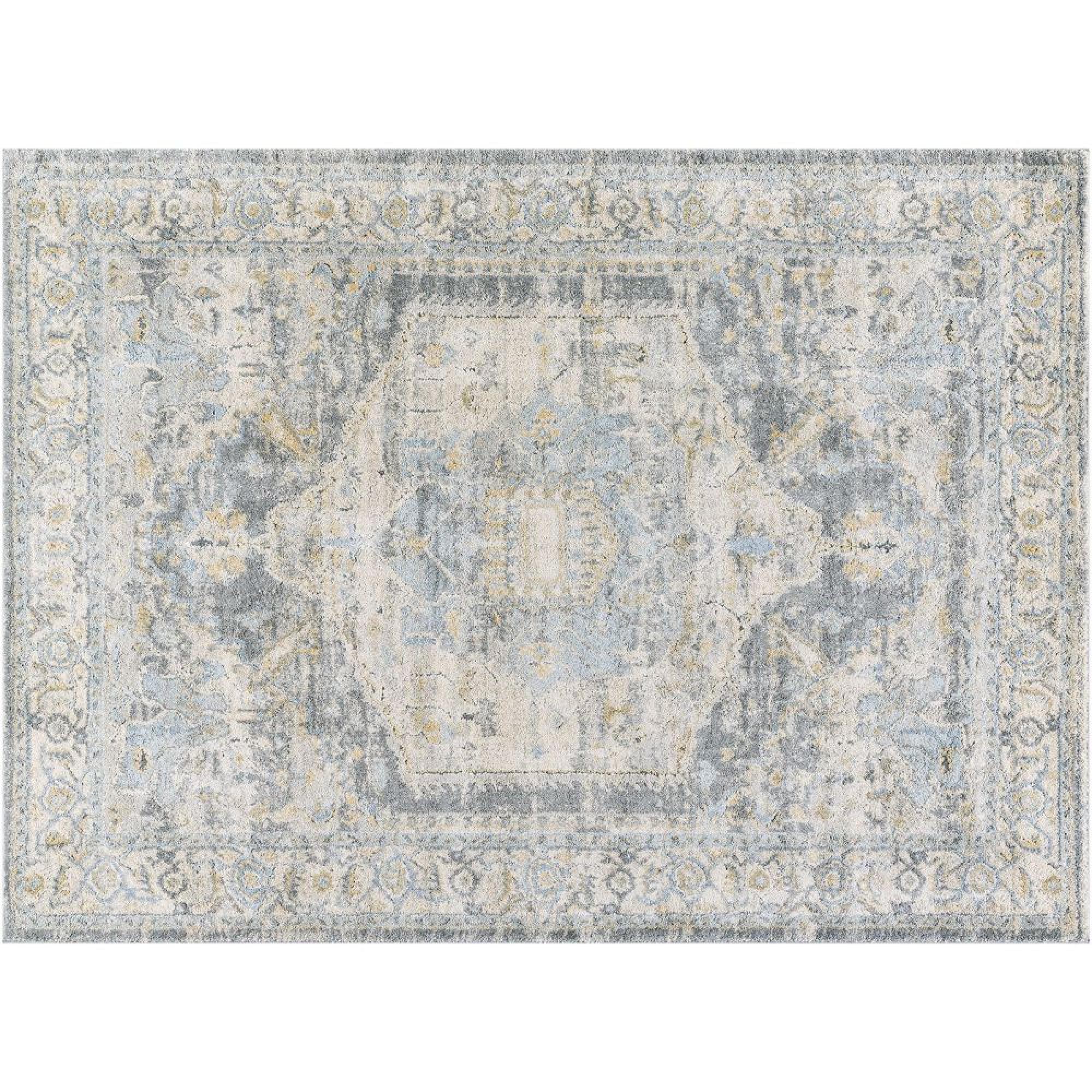 Avellino Vintage Blue Boho High Pile AVL2303 Rug - Sizes Available