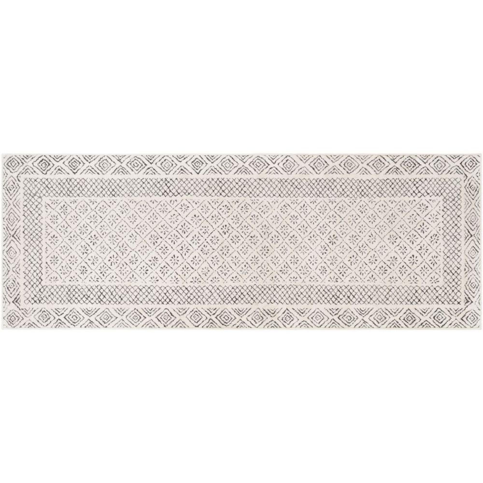 Bahar Geometric Global Grey BHR2321 Runner - 80cm x 220cm