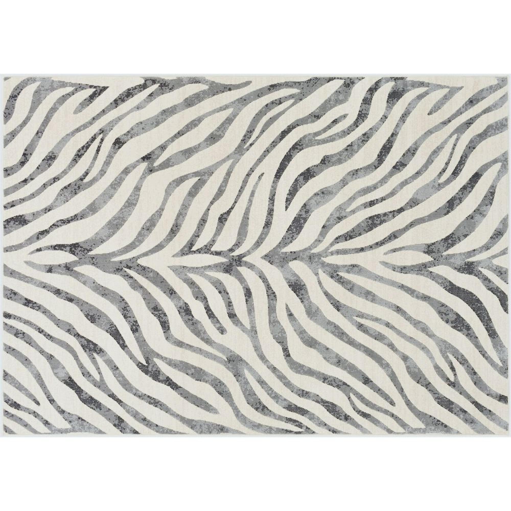 City Grey Zebra Animal Print CIT2300 Rug - Sizes Available