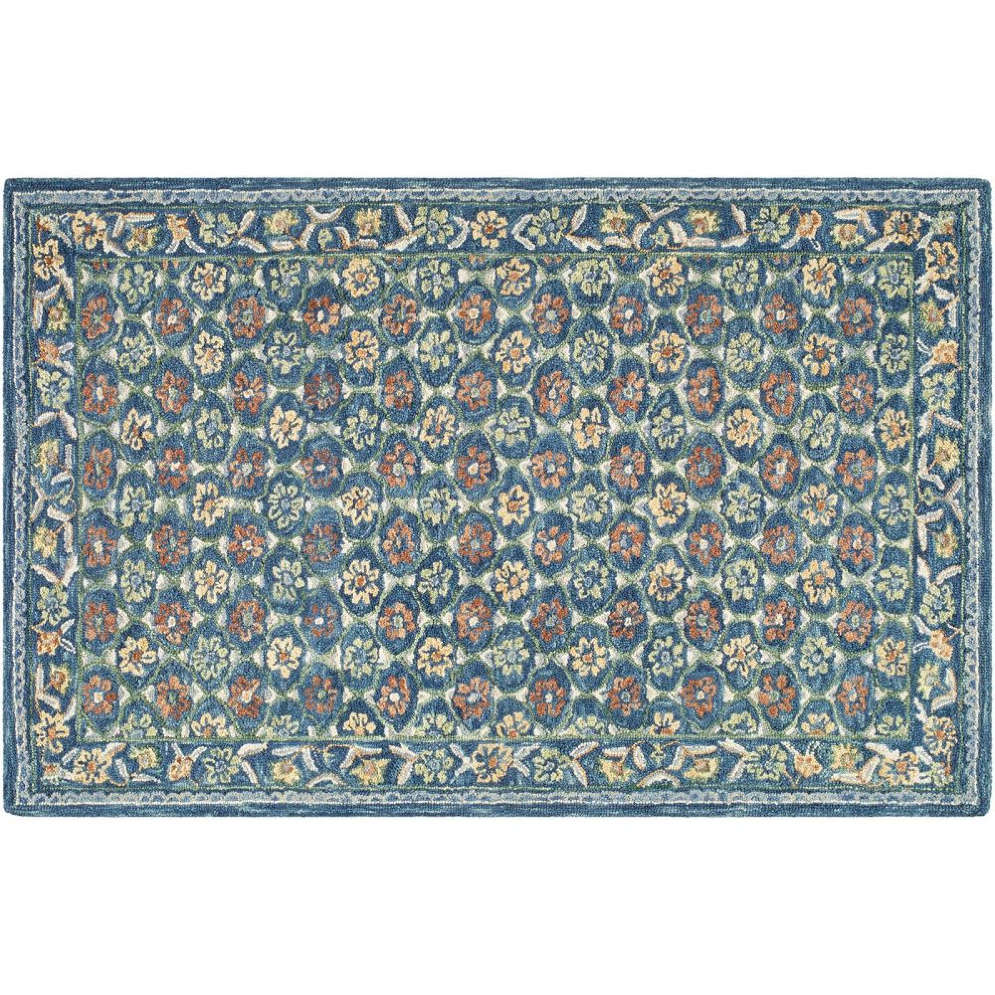 Fairfax Global Blue Wool FFX2304 Rug - Sizes Available