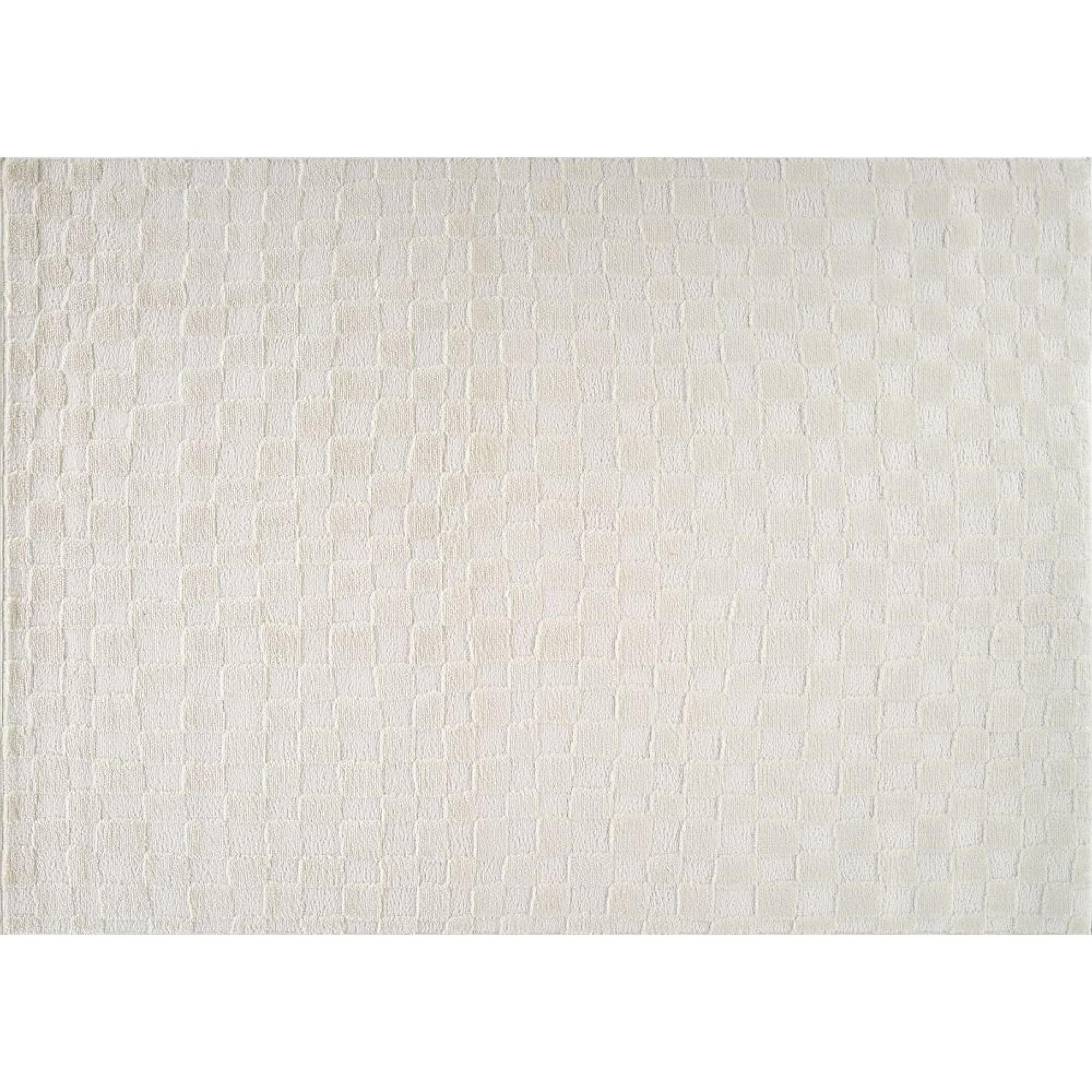 Freud White High Pile Checkered FEU2306 Rug - Sizes Available