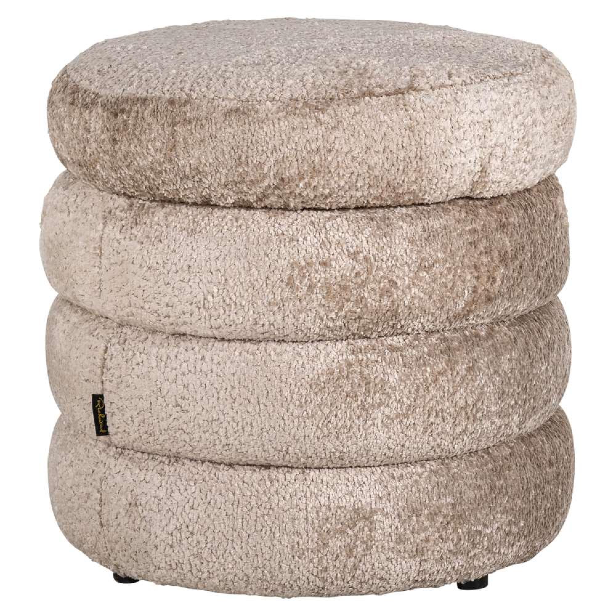 Adele Natural Fabric Pouffe