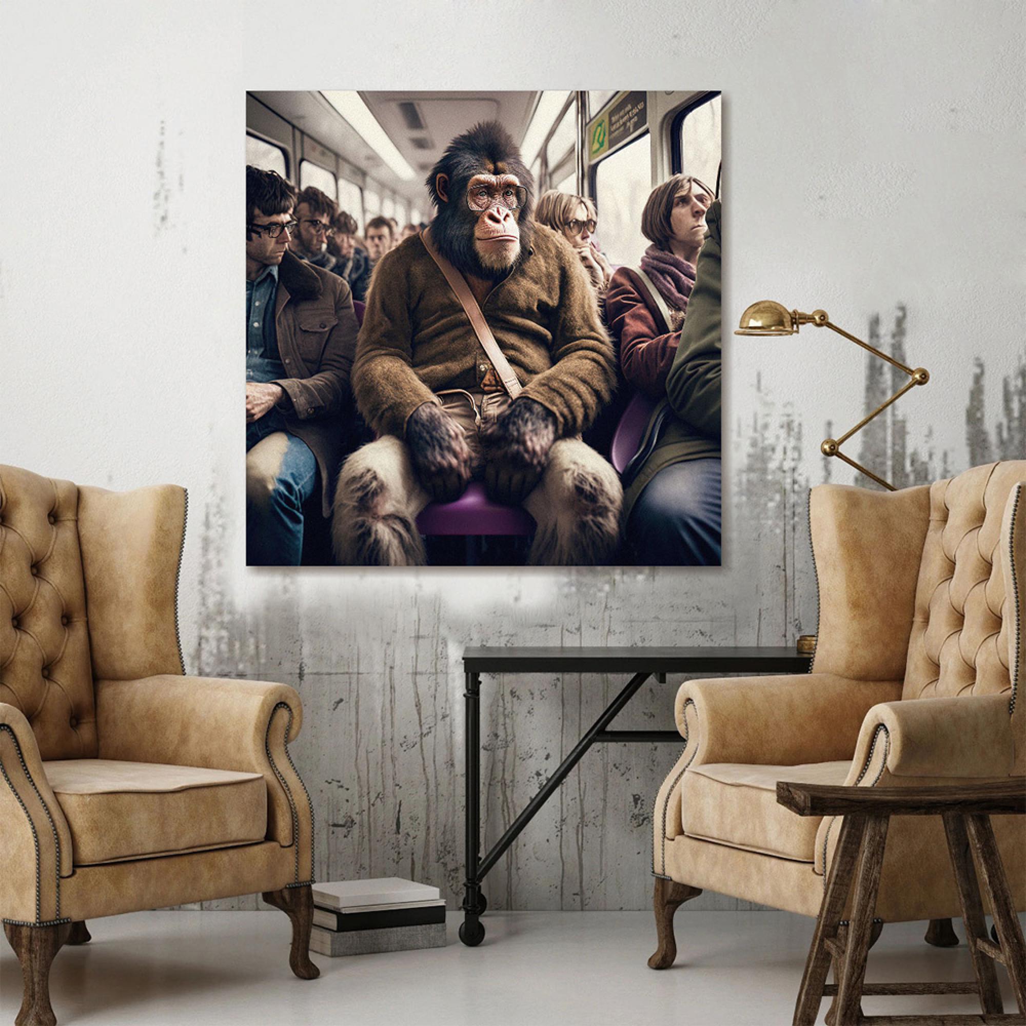 Ape Tempered Glass Square Wall Art