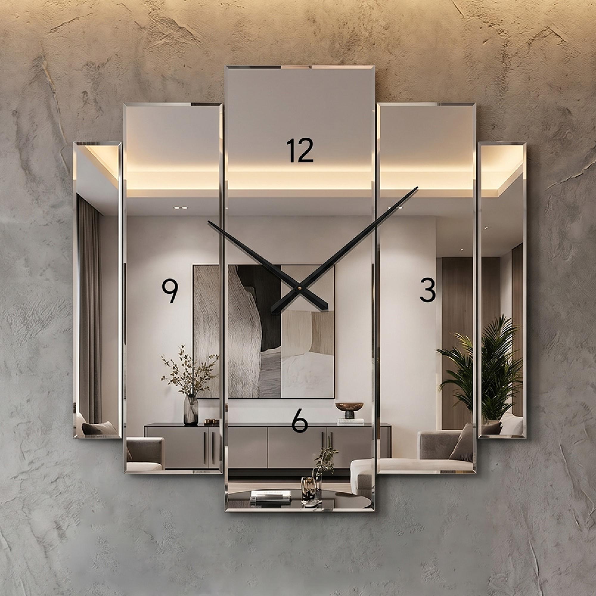 Aruna Wall Clock - Modern Mirrored