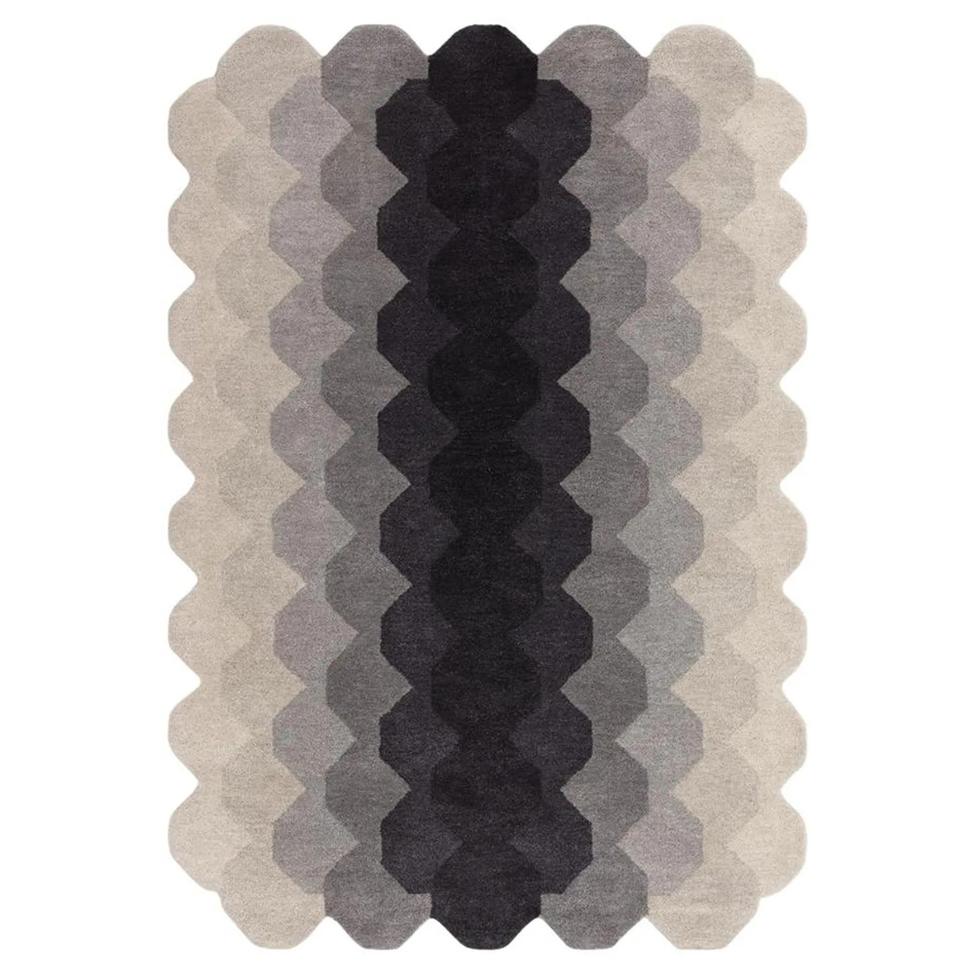 Contemporary Design Hive Rug - Charcoal - Sizes Available