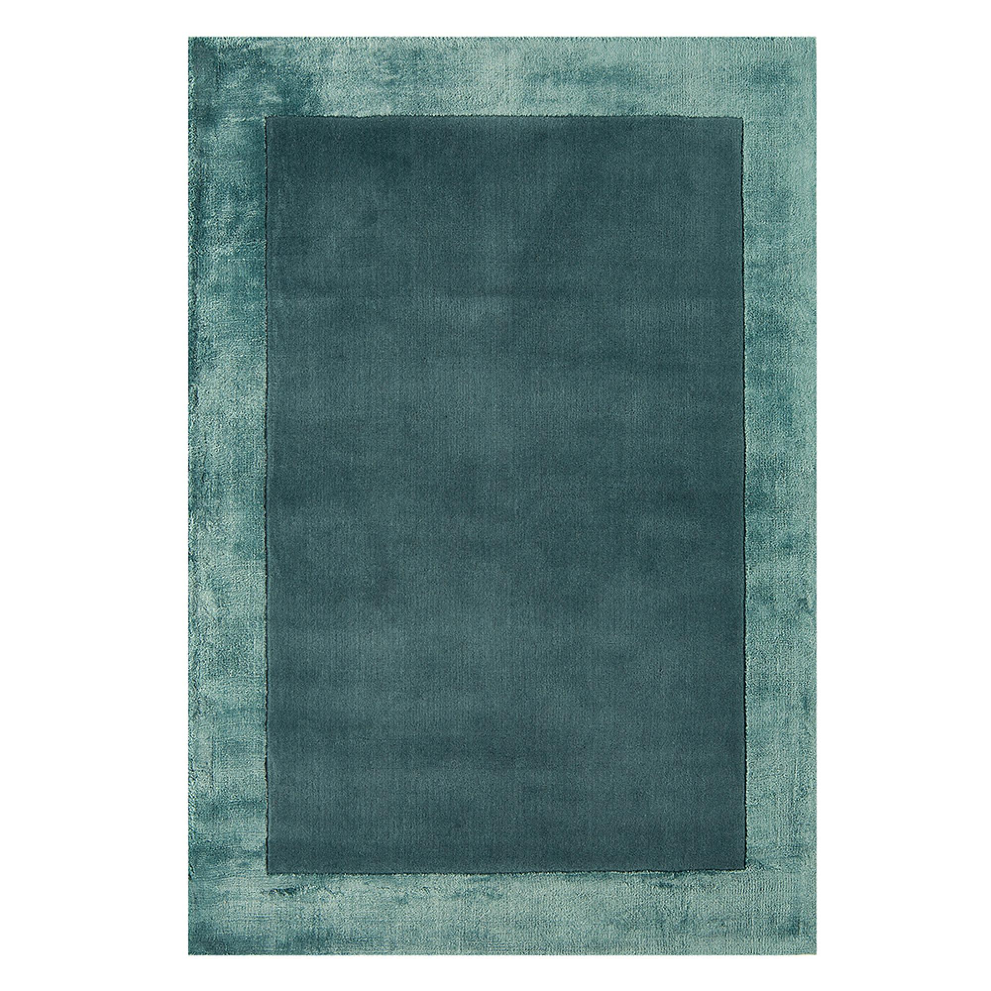 Contemporary Plain Ascot Rug - Aqua Blue - Sizes Available