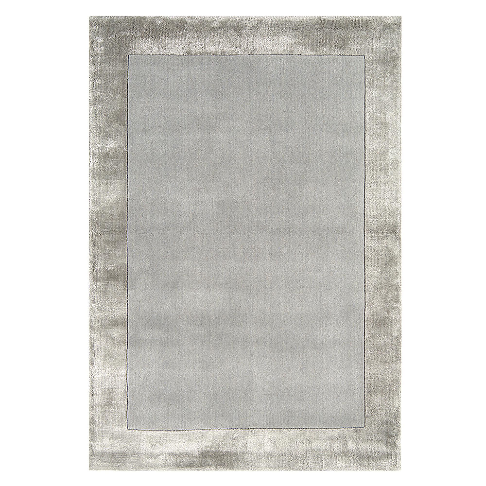 Contemporary Plain Ascot Rug - Silver - Sizes Available