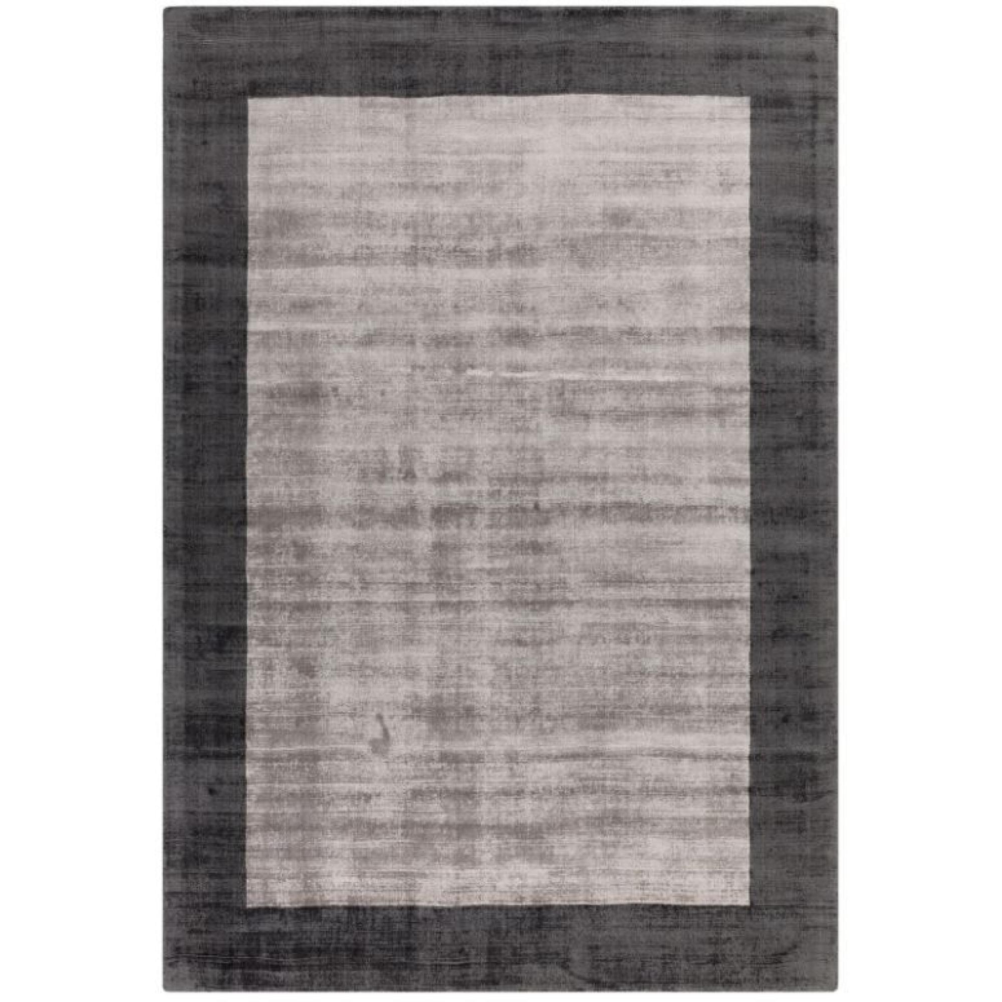 Contemporary Plain Blade Rug - Border 04 - Charcoal Silver - Sizes Available