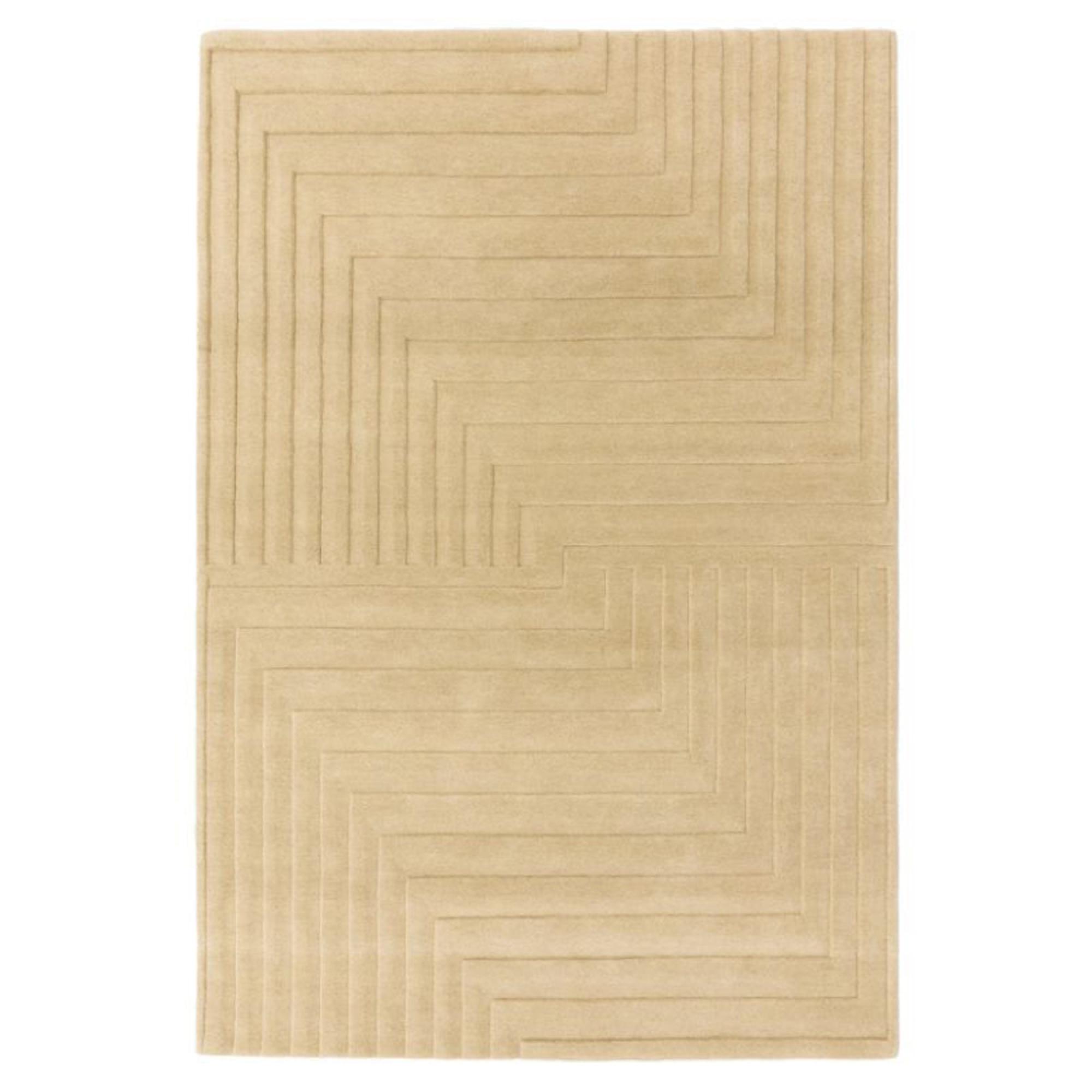 Contemporary Plain Form Geometric Rug - Natural - 200cm x 290cm