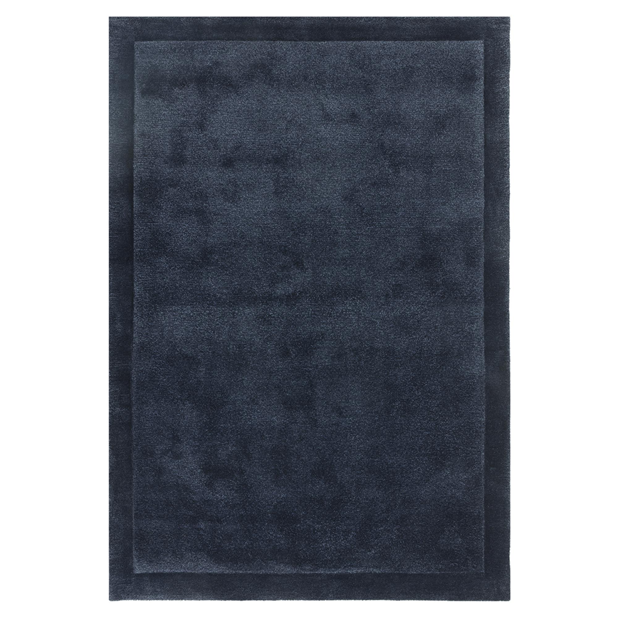 Contemporary Plain Rise Rug - Navy - Sizes Available