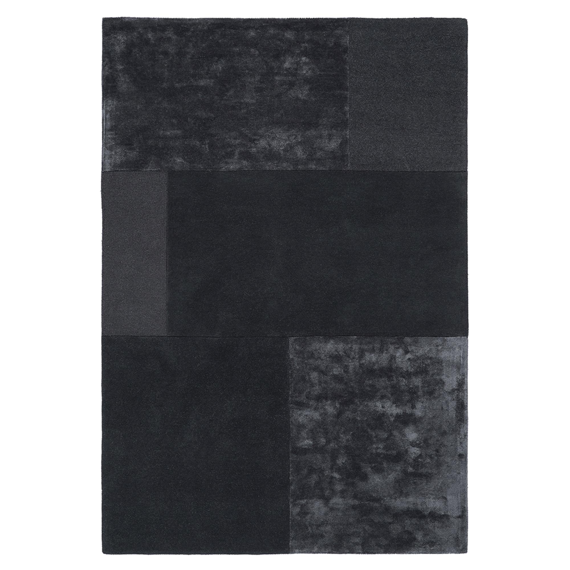 Contemporary Plain Tate Tonal Textures Rug - Charcoal - Sizes Available