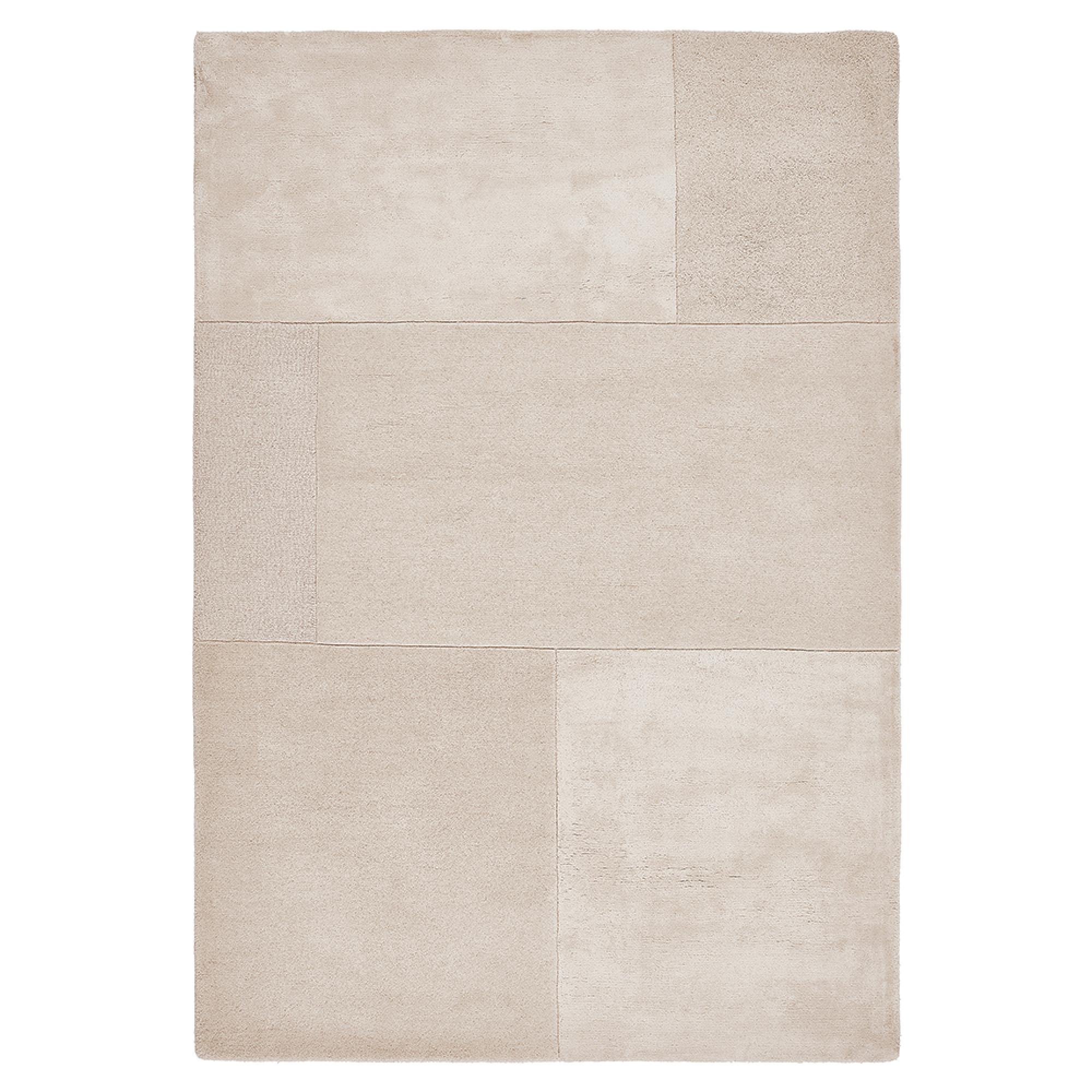 Contemporary Plain Tate Tonal Textures Rug - Ivory - Sizes Available