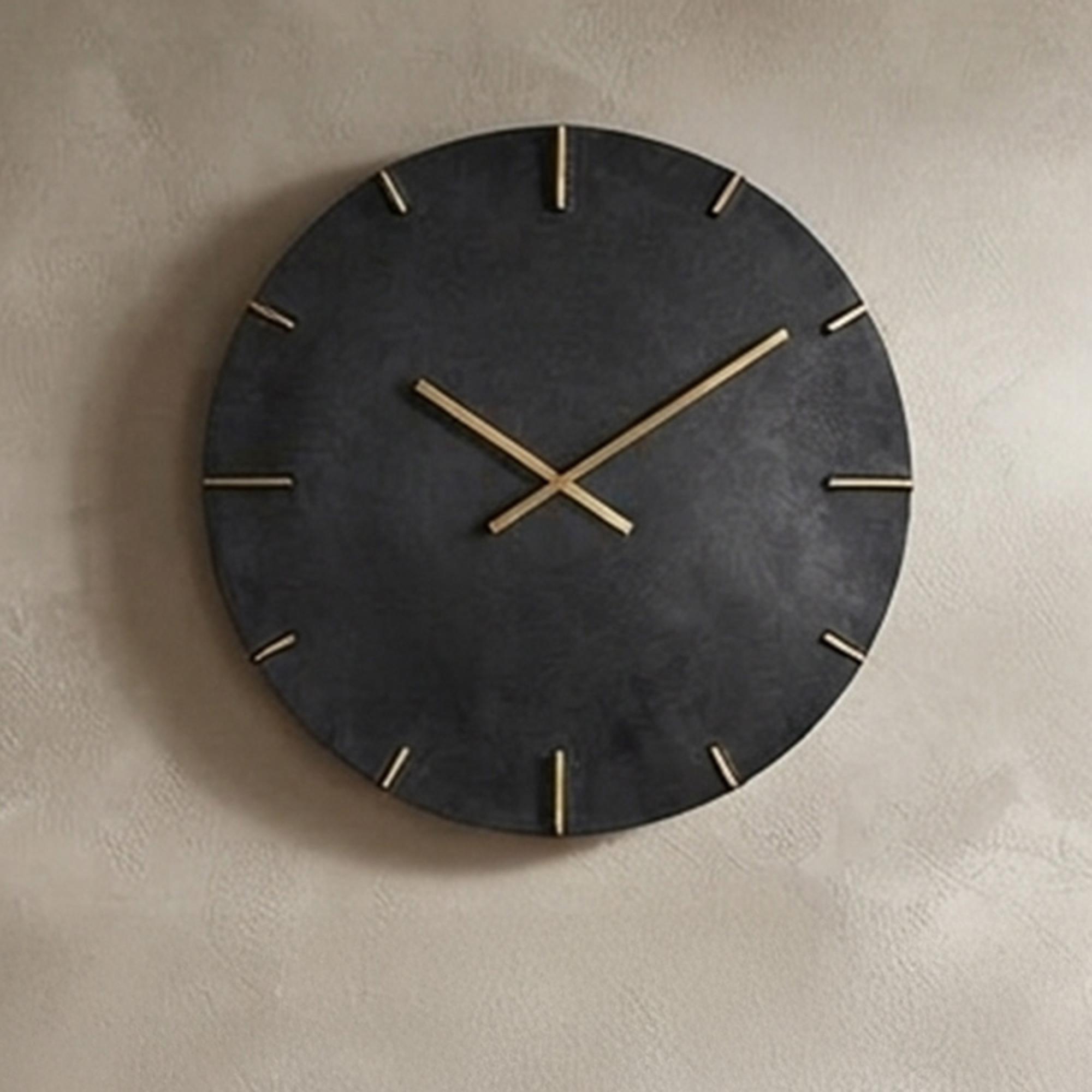 Bilal Wall Clock - Round - Black and Gold - Aluminium