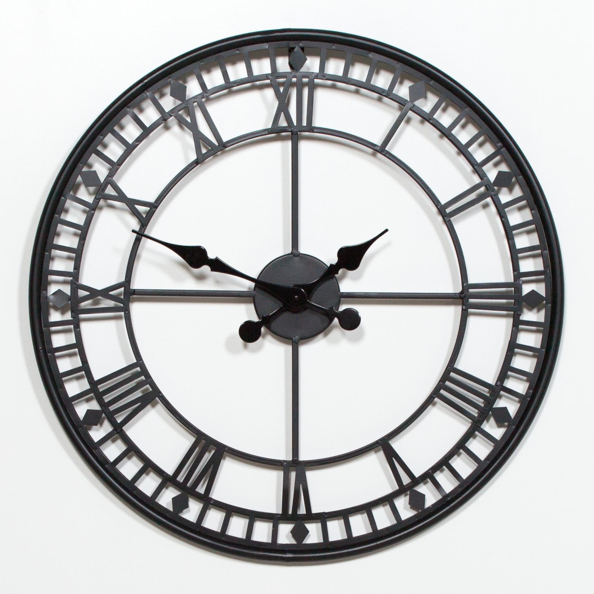 Wall Clock - Black Metal - Round - Small