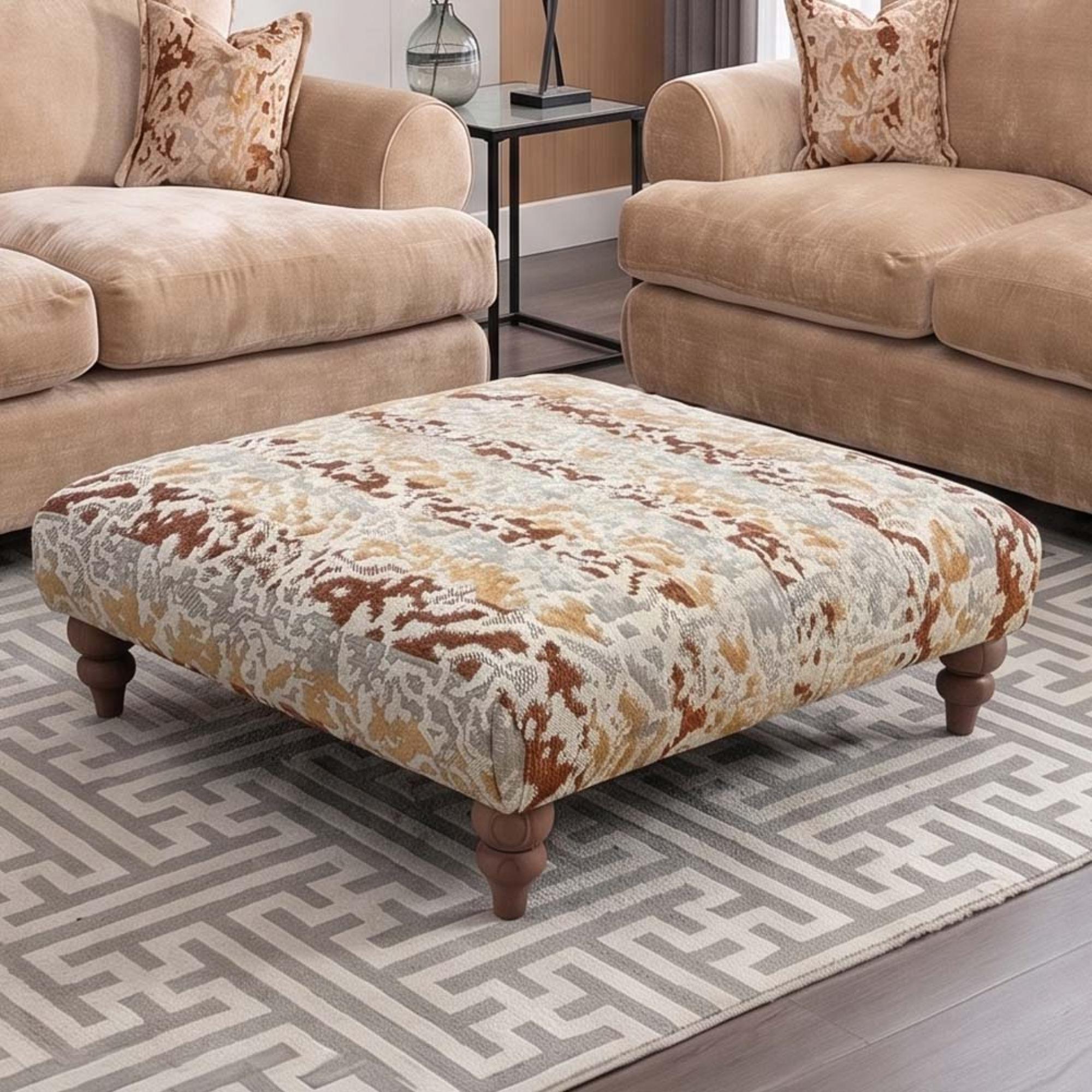 Buoyant Horatio Fabric Footstool - Square - Variation Available