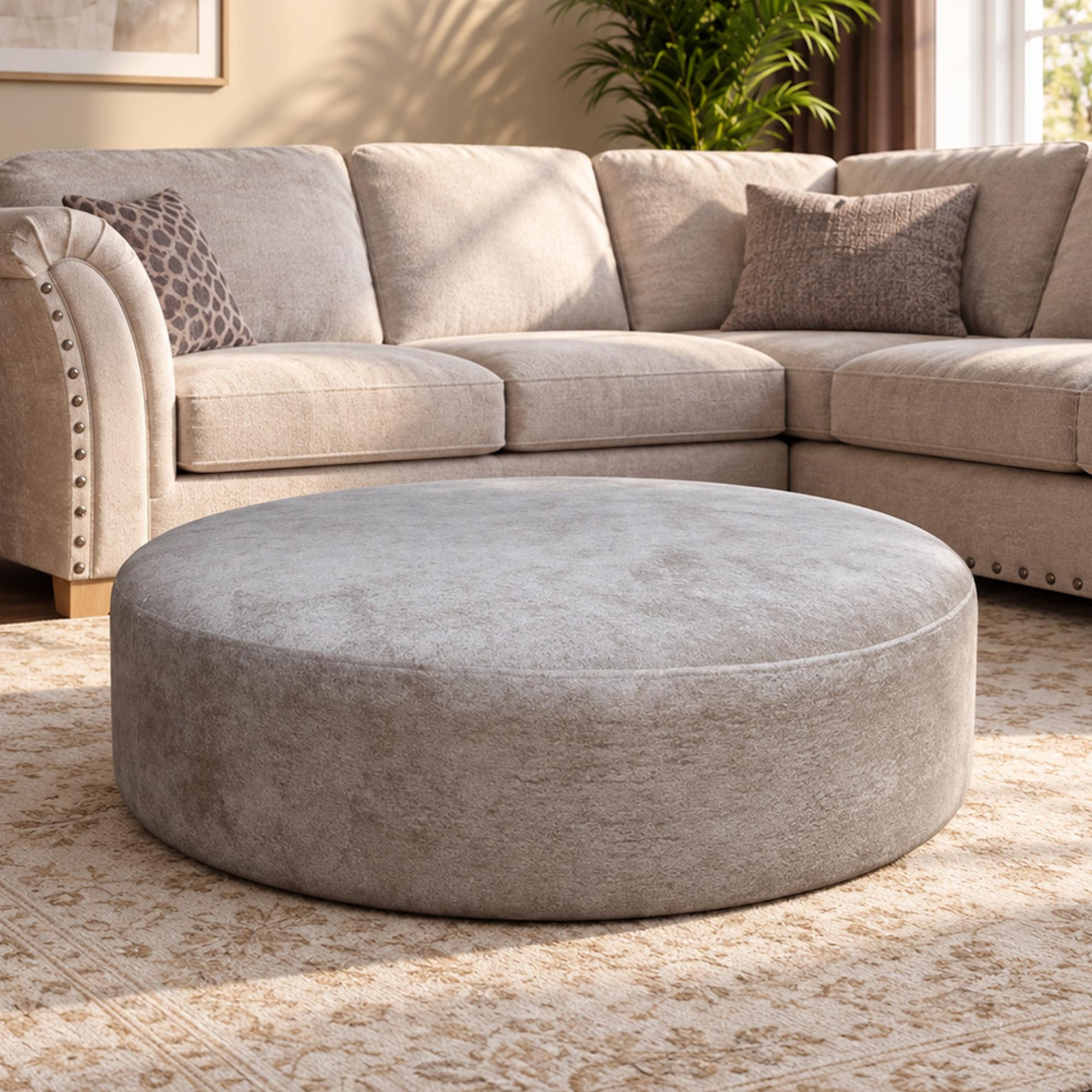 Buoyant Vesper Fabric Footstool - Round - Variation Available
