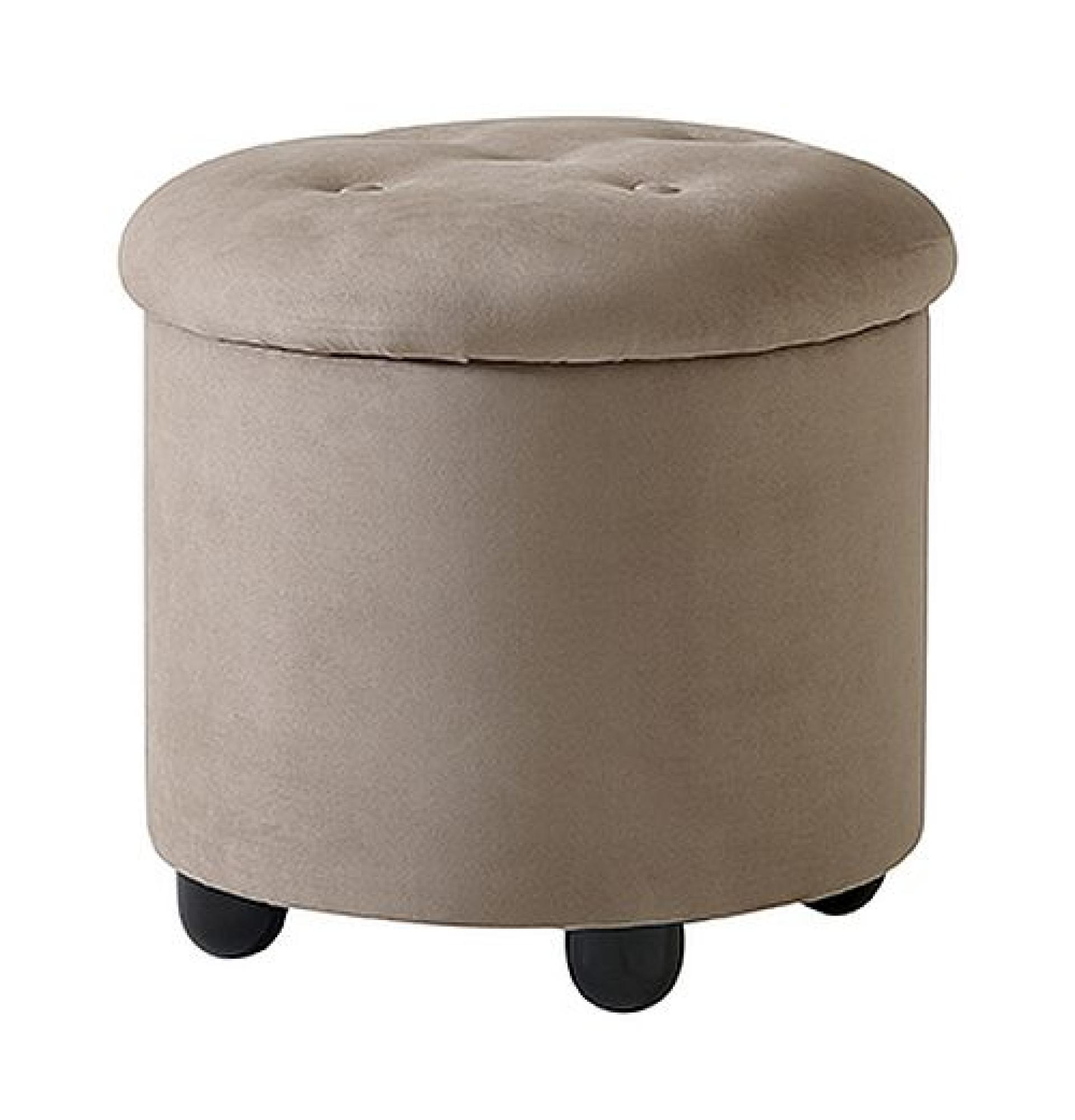 Giotto Pouf - Round - Fabric - Walnut