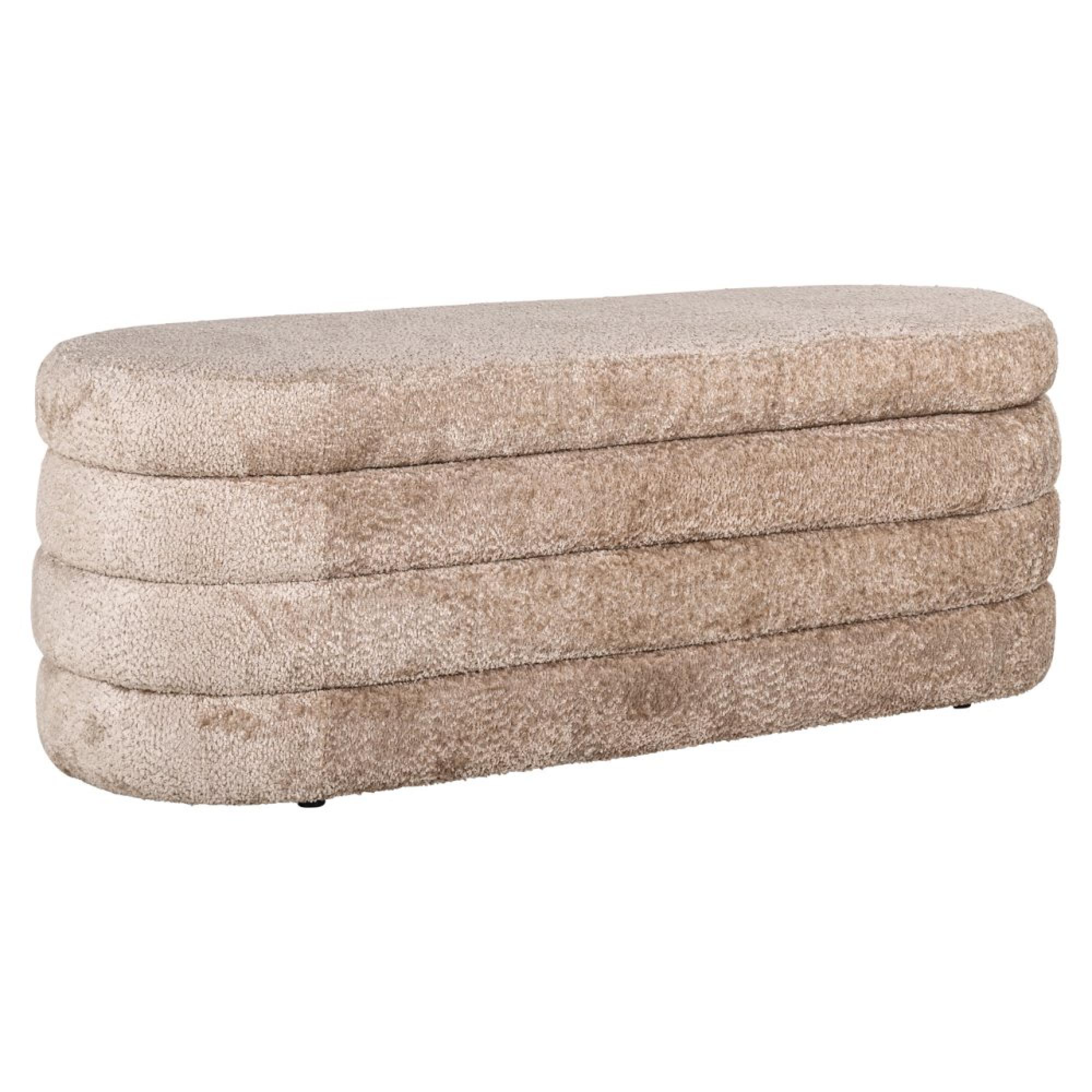 Camille Natural Fabric Pouffe